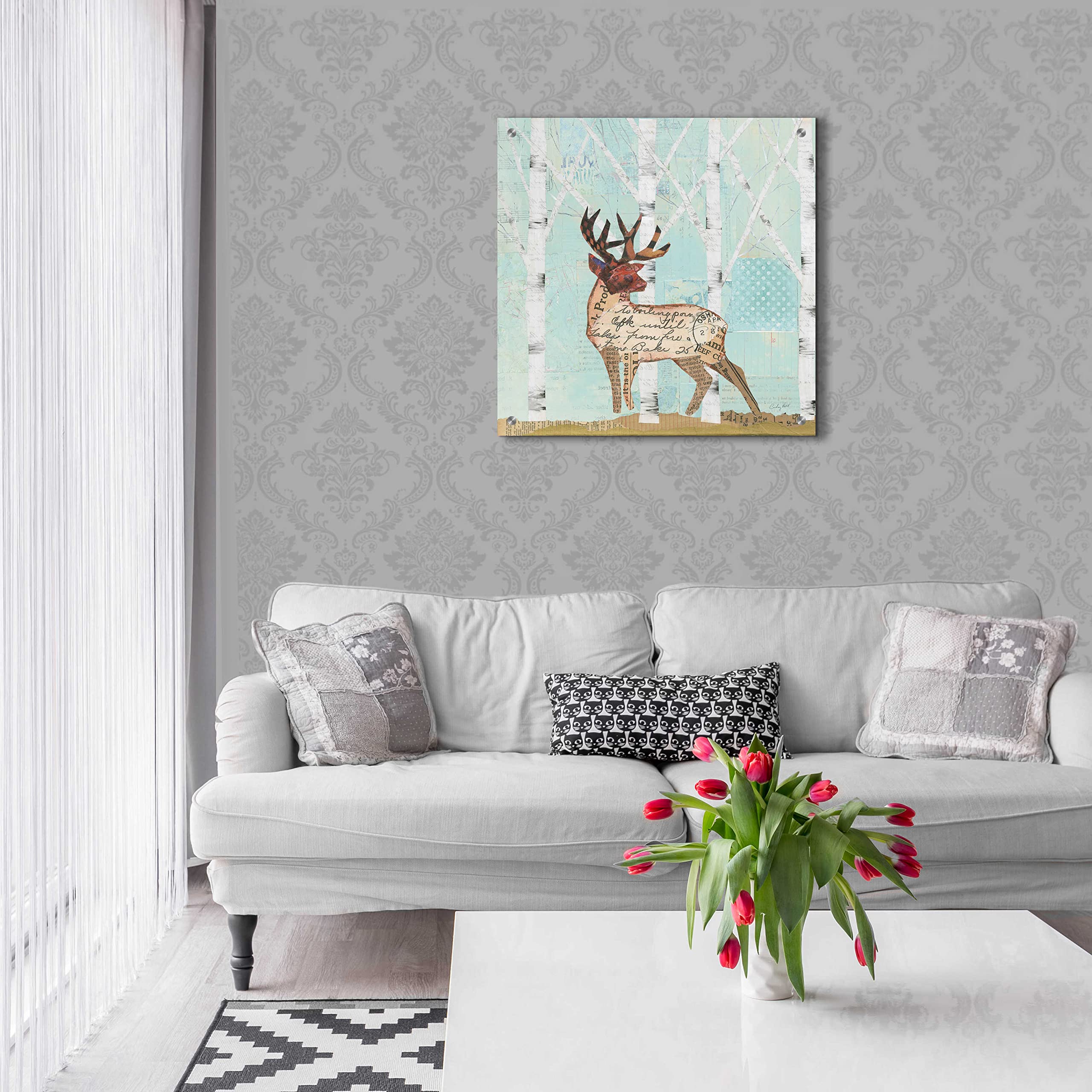 Courtney Prahl 'In the Forest III' Acrylic Glass Wall Art - 24x24 Inch Modern Abstract Painting for Living Room, Bedroom & Office Decor