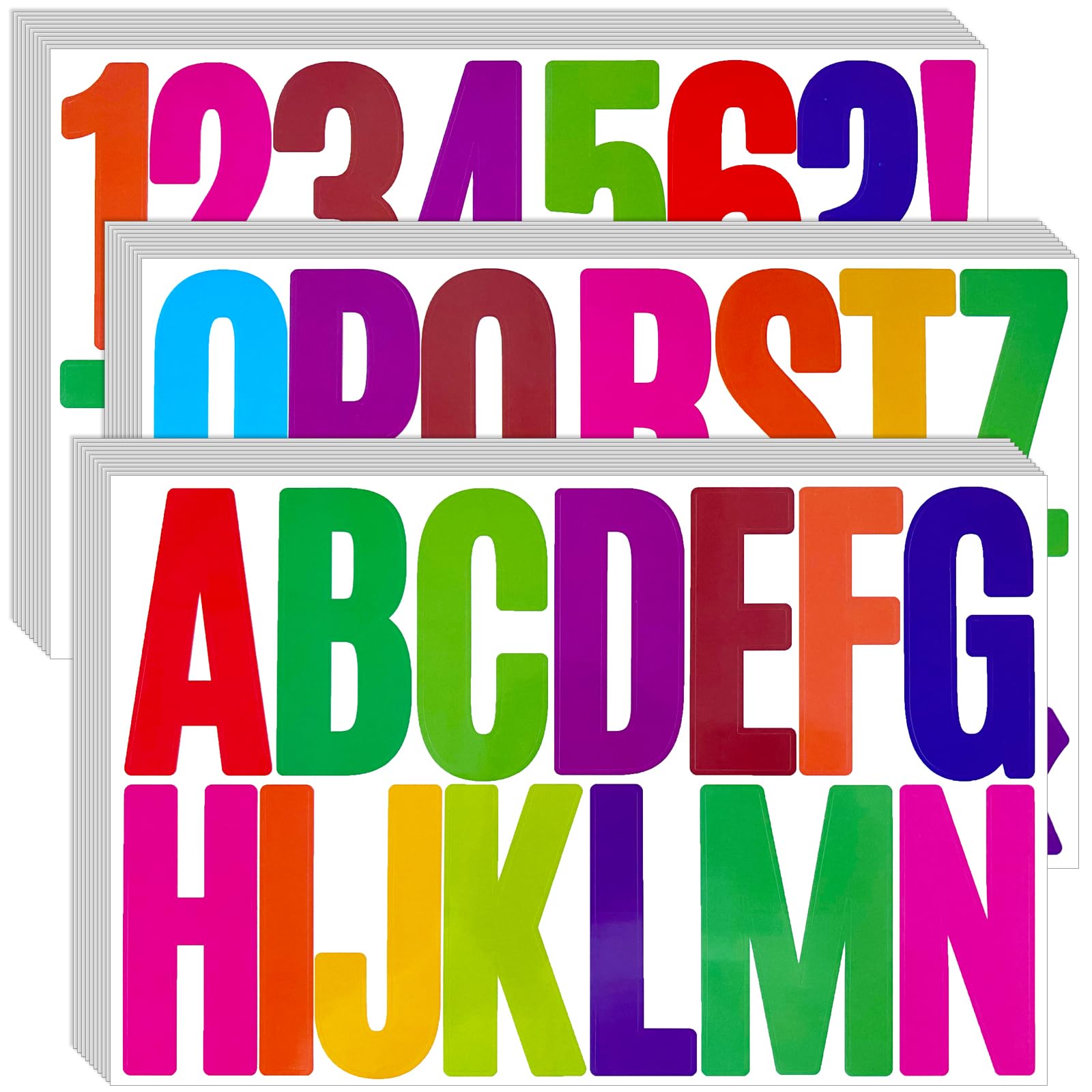 Bemeol 30 Sheets 3-inch Colorful Vinyl Alphabet & Number Stickers - Perfect for Bulletin Boards, Classroom Decor, Mailbox Labels, Window & Door Decoration - Self-Adhesive Letter Stickers for Home, Office & School Organization