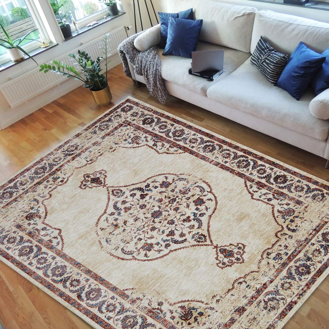 Luxury Vintage Persian Oriental Area Rugs 5' x 7' - Abstract Pear & Multi-Color Design for Living Room, Bedroom & Home Decor | Handmade Premium Quality