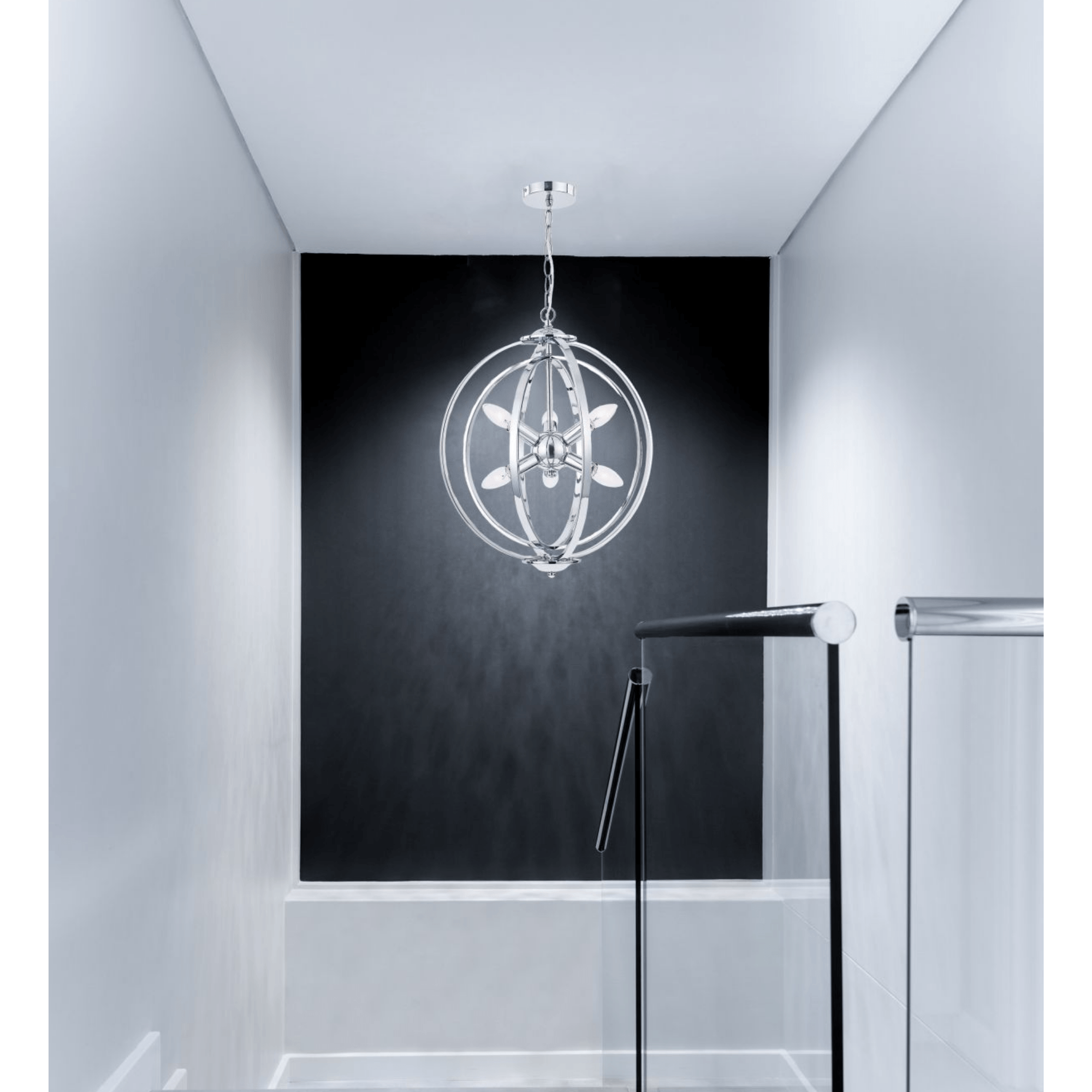 Atlas 6/9Lt Center Light Fixture in Polished Chrome - Modern Ceiling Lighting for Living Room, Bedroom & Dining Room