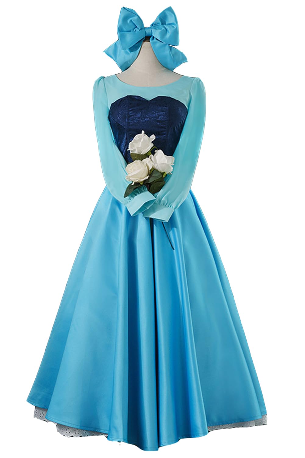SIDNOR Women's Princess Cosplay Dress - Elegant Blue Ball Gown Costume for Girls & Women | Perfect for Halloween, Cosplay, Themed Parties & Dress-Up Play