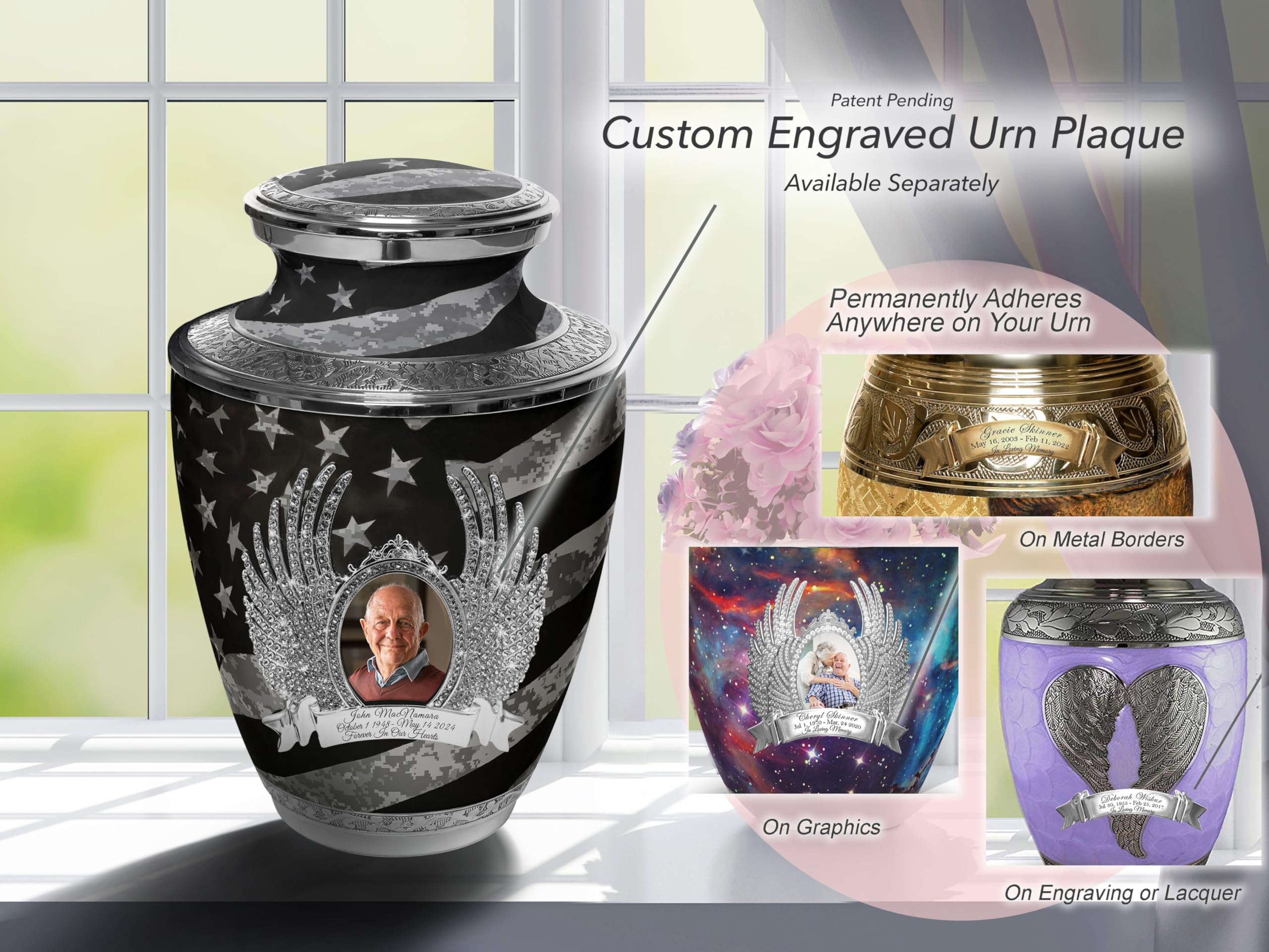 Military Cremation Urns for Human Ashes - Large Adult Male Urn for Funeral, Memorial & Burial - Army Themed Keepsake Urn for Dad, Husband & Veterans - Perfect for Home Display, Cemetery or Military Memorial Services