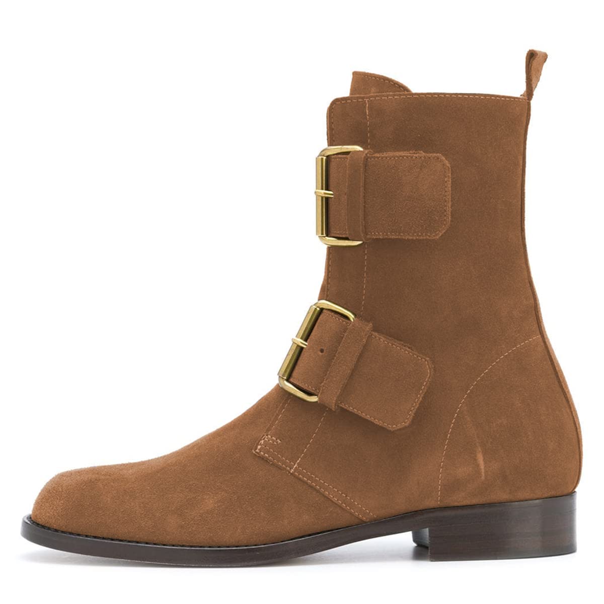 YDN Women's Comfortable Suede Ankle Boots - Round Toe Low Heel Buckle Booties for Office & Daily Wear (US Size 4-15) | Perfect for Work, Business Casual & Fall Fashion