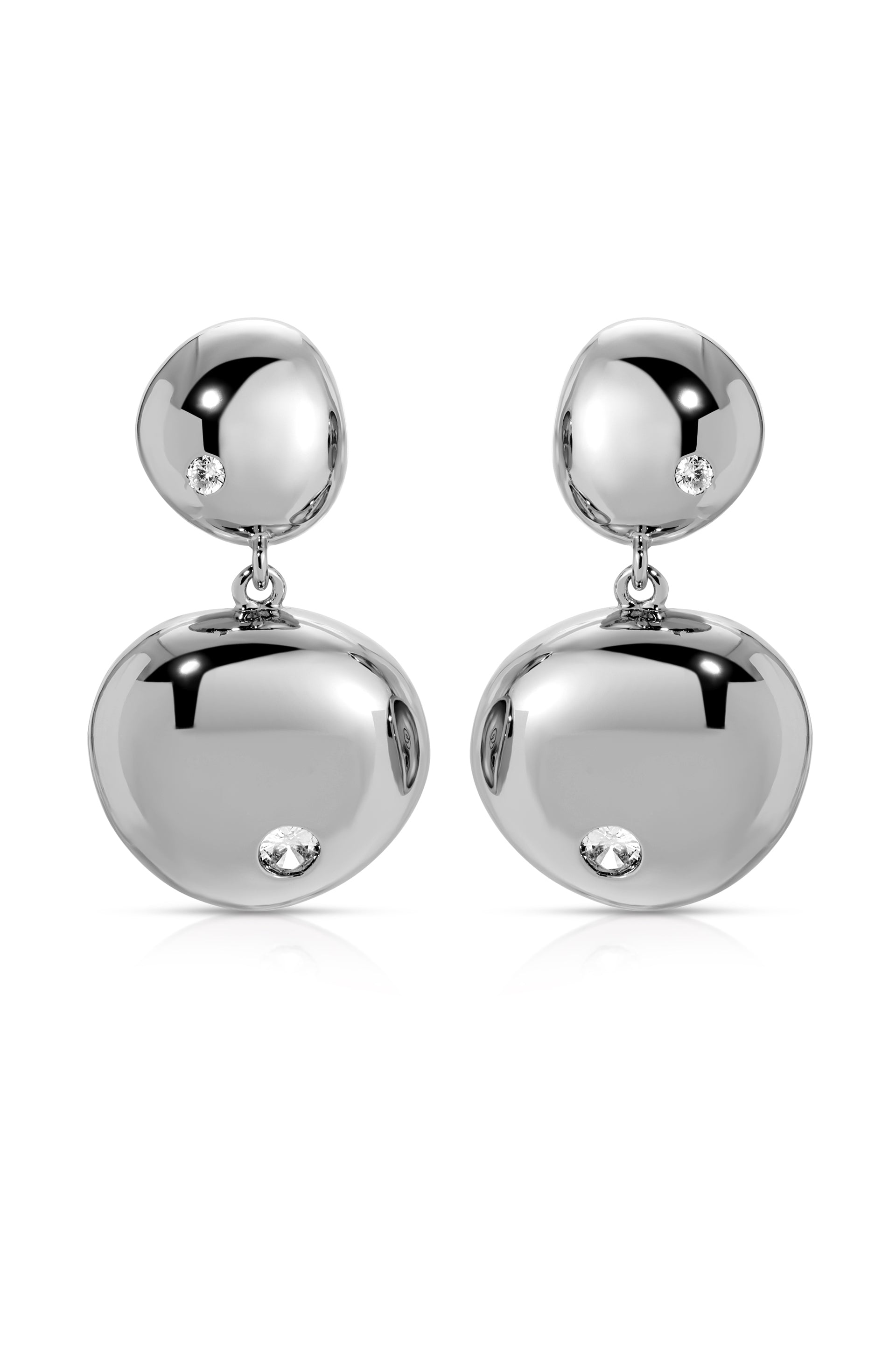 Elegant Polished Double Pebble Drop Earrings for Women - Perfect for Weddings, Parties & Evening Events