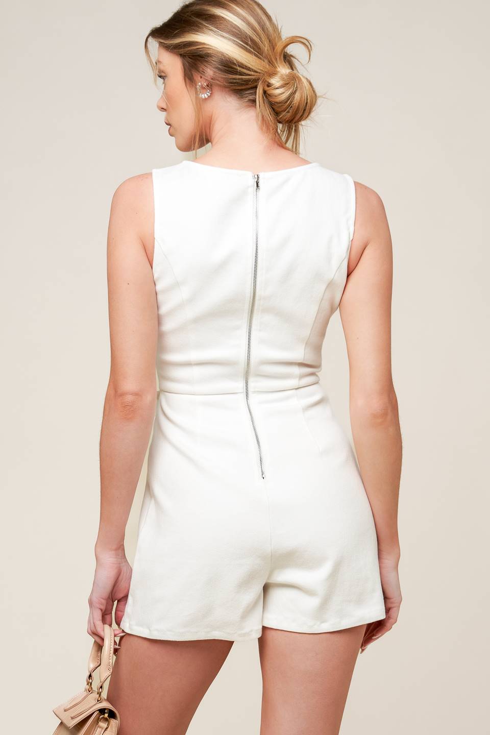 Open Minded White Denim Bow Trim Skort Romper - Stylish Summer Outfit for Casual Wear, Beach Trips & Date Nights