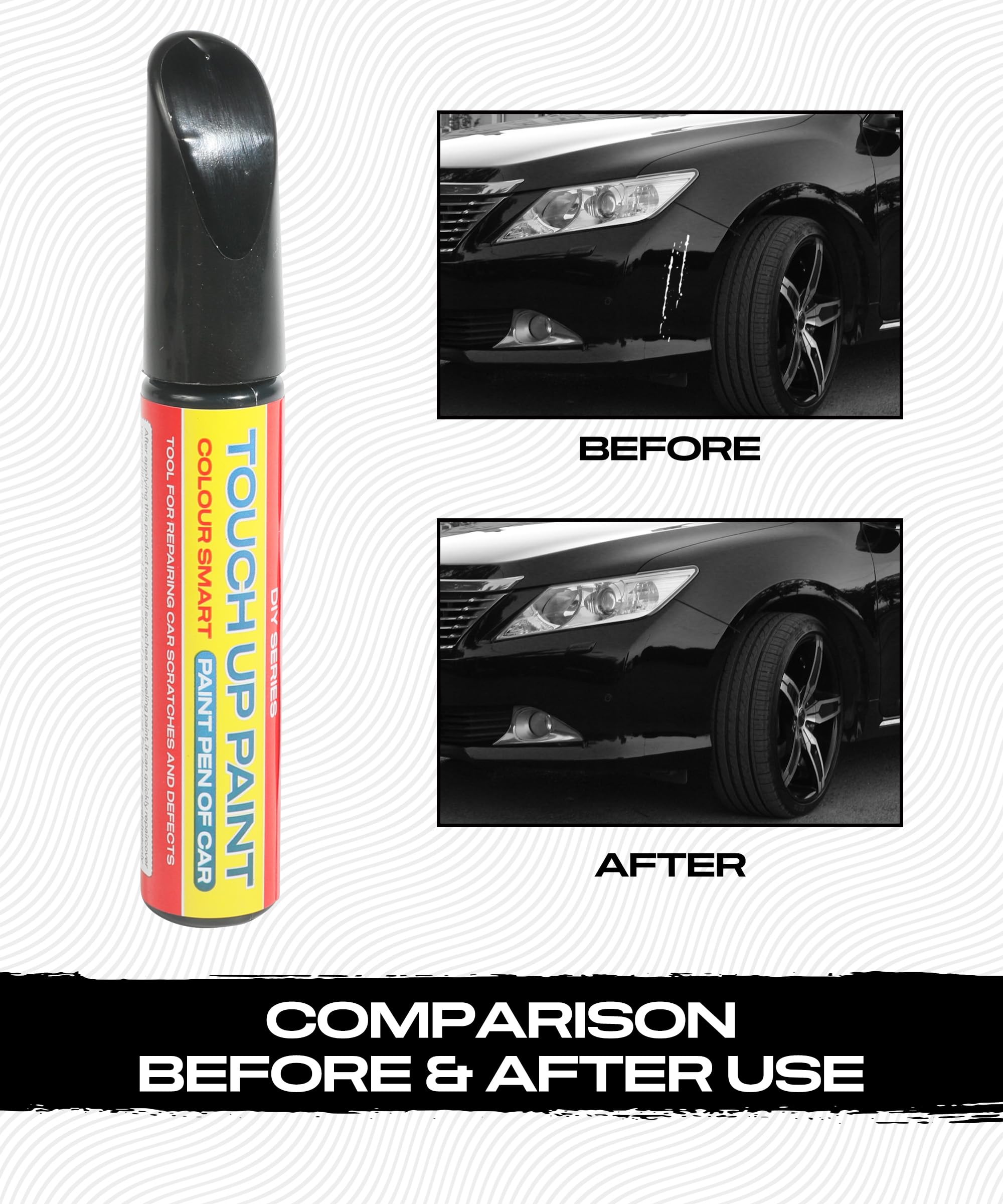 ESEWALAS Car Paint Pen - Scratch Repair Touch Up Paint for Cars, Quick & Easy Auto Scratch Remover Pen (Black) | Perfect for Car Deep Scratches, Chips & Paint Damage Repair | Ideal for DIY Auto Body Repair & Vehicle Maintenance