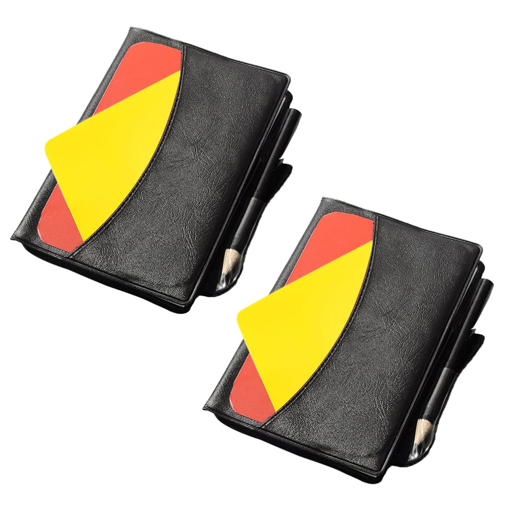 BESPORTBLE 2 Sets Red and Yellow Soccer Referee Cards with Wallet - Standard Football Referee Kit, Smudge Proof, Portable for Matches, Training, and Coaching Accessories - Perfect for Coaches, Referees, and Soccer Enthusiasts