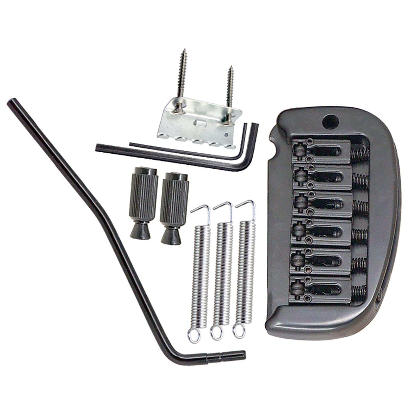 6-String Electric Guitar Roller Saddle Tremolo Bridge System - Black | Premium Guitar Bridge Replacement for Smooth Vibrato & Stable Tuning | Perfect for Rock, Blues & Metal Performances