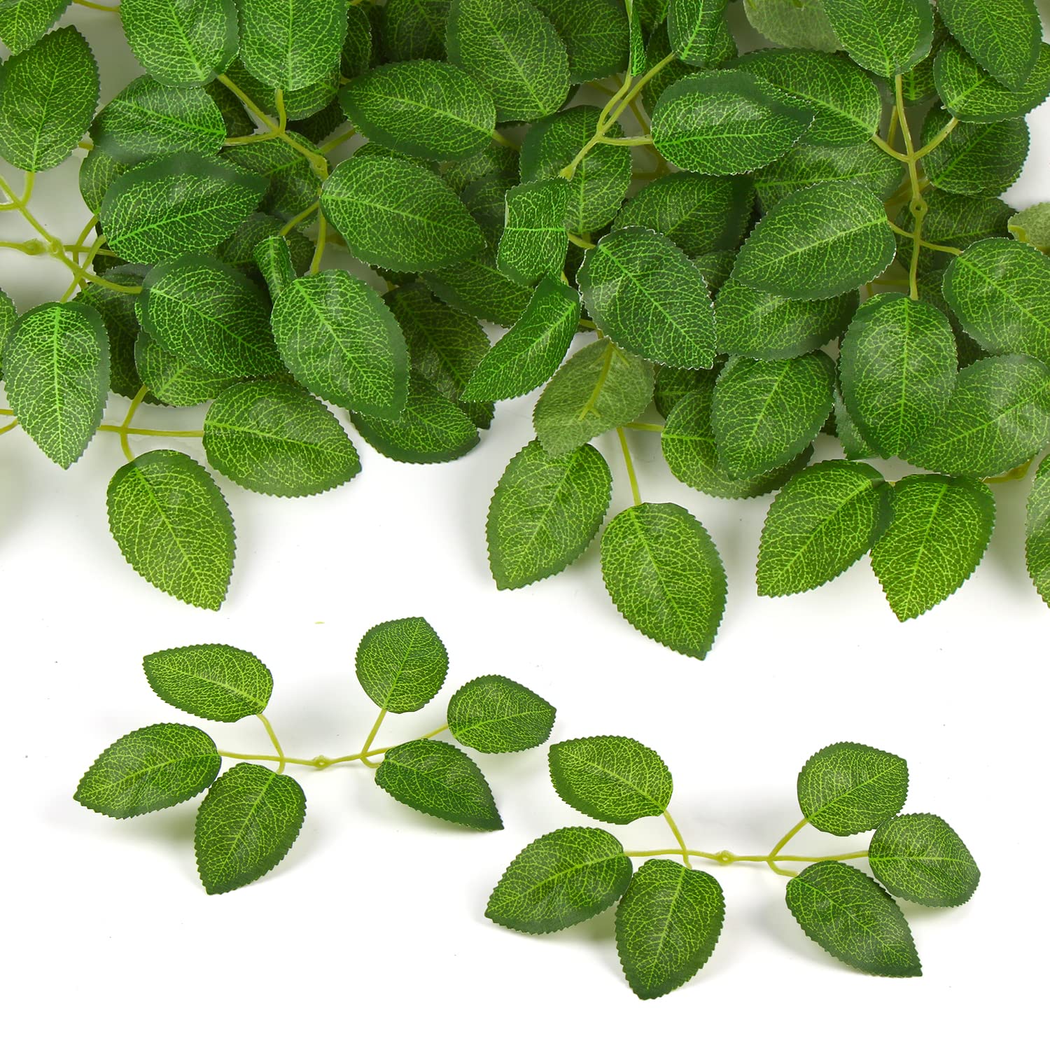 60Pcs Artificial Rose Leaves - Realistic Fake Rose Flower Leaves, Faux Silk Green Leaves for Wedding Bouquets, Birthday Party Centerpieces - Perfect for DIY Floral Arrangements, Home Decor, and Event Decorations