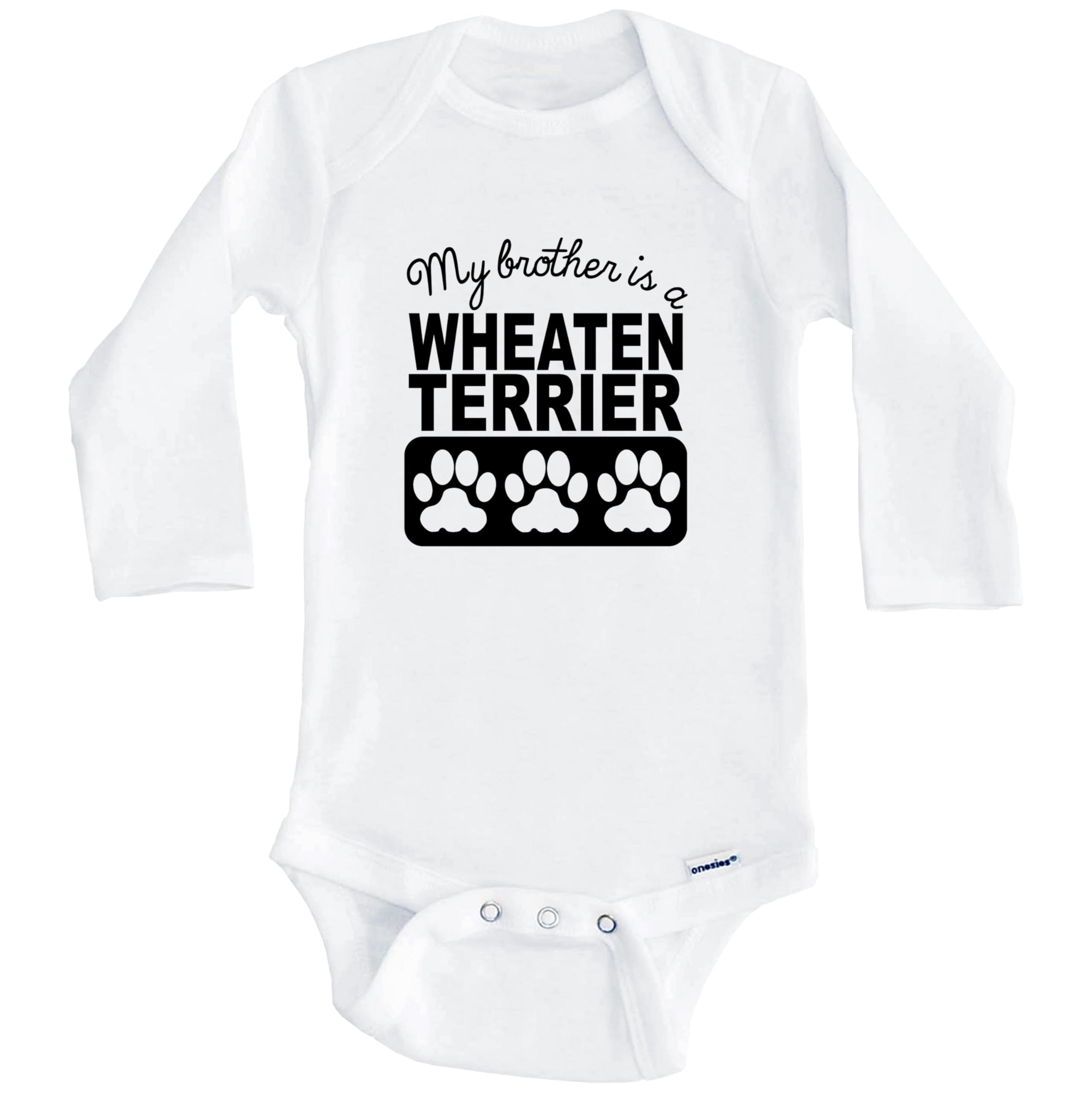 My Brother is a Wheaten Terrier Baby Bodysuit - Long Sleeve One-Piece Outfit for Infants | Perfect for Family Photos, Pet Lovers & Casual Wear