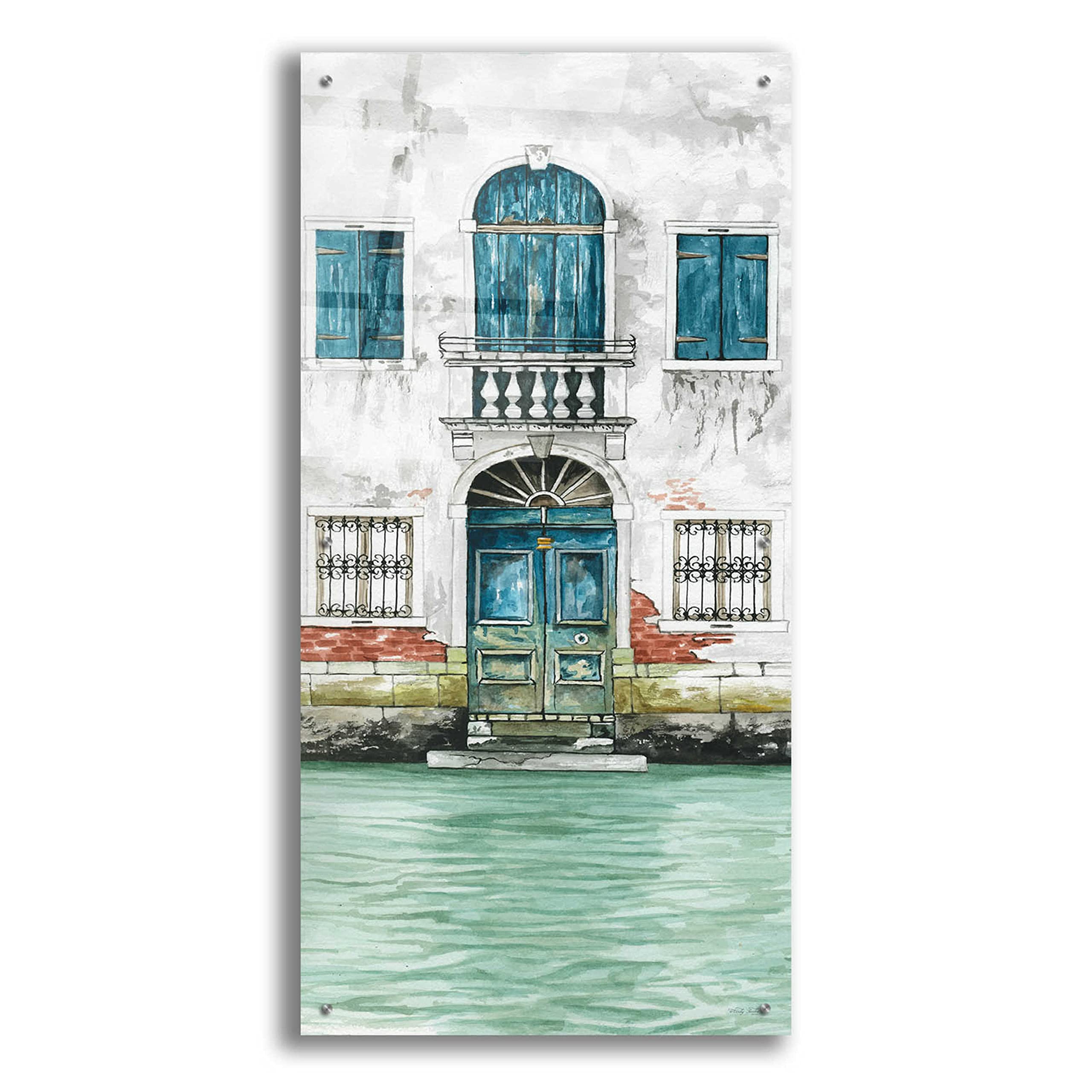 Grand Canal II by Cindy Jacobs - Stunning Acrylic Glass Wall Art Painting 24x48 Inches - Modern Home & Office Decor for Living Room, Bedroom, Dining Area