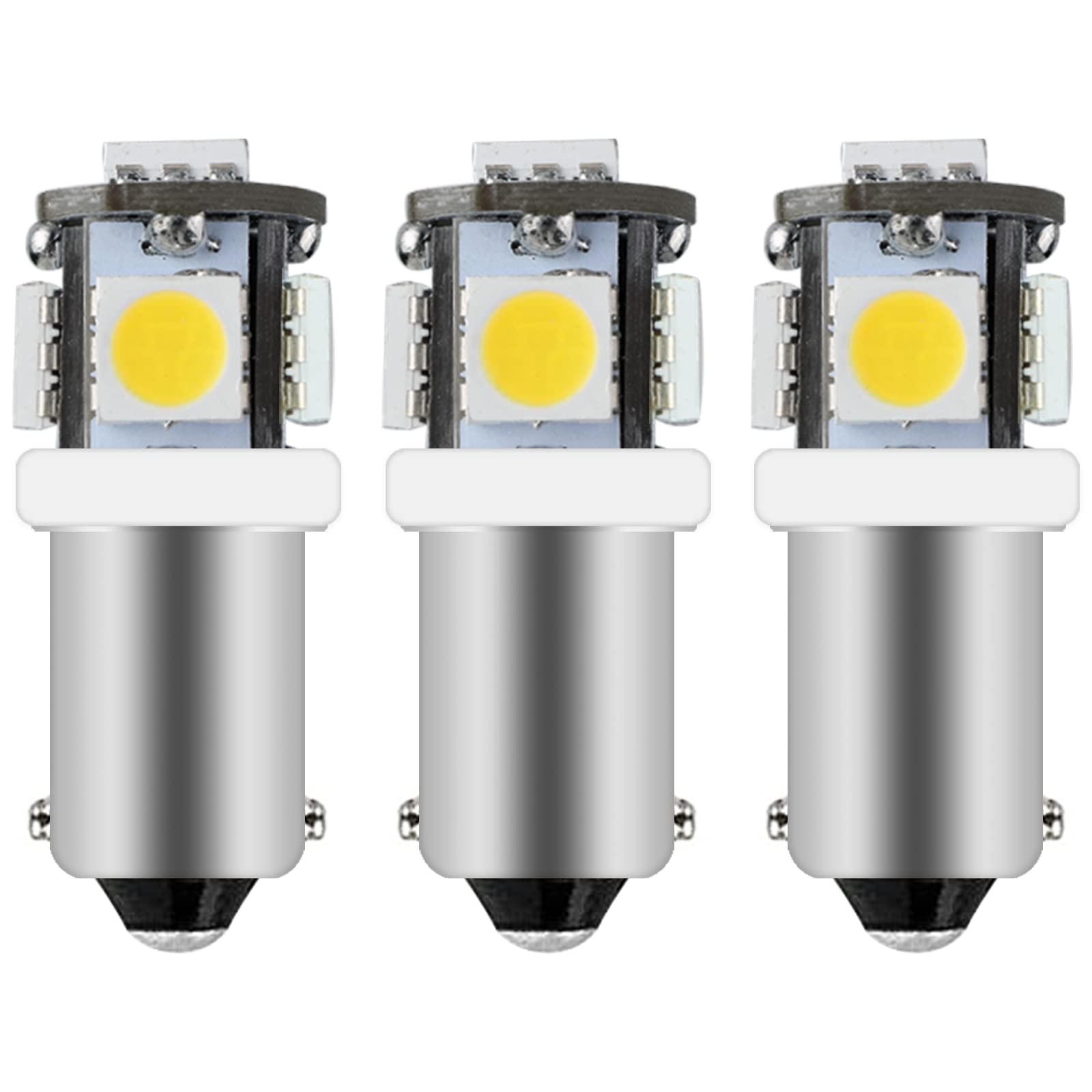 Cheopha BA9S LED Light Bulbs 12V 53/57 182/257 - Miniature Bayonet Base Warm White 3000K (Pack of 3) - Perfect for RV, Boat Navigation Lights, Dome Lights & Map Lights - Energy Efficient & Long Lasting