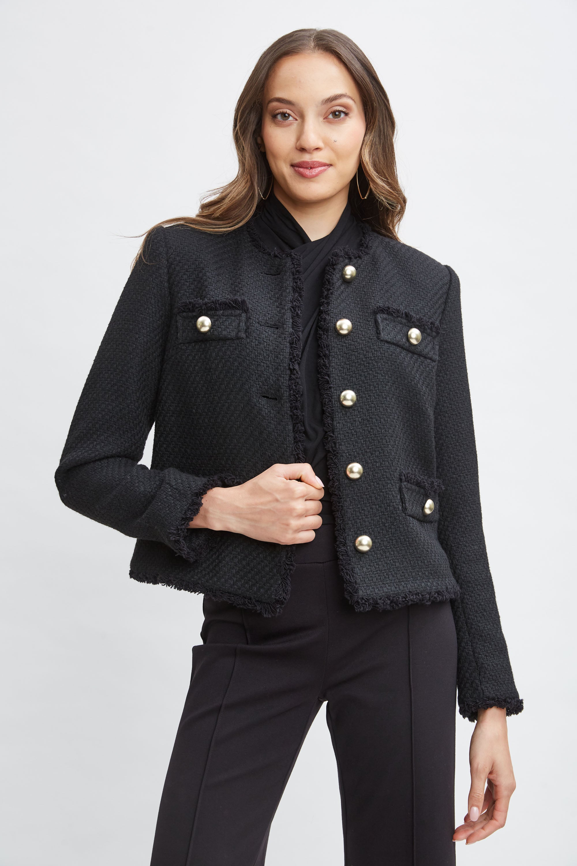 Tahari Women's Classic Tweed Blazer Jacket - Elegant Office Wear & Business Casual Outfit for Professional Women | Perfect for Work, Meetings, and Formal Events