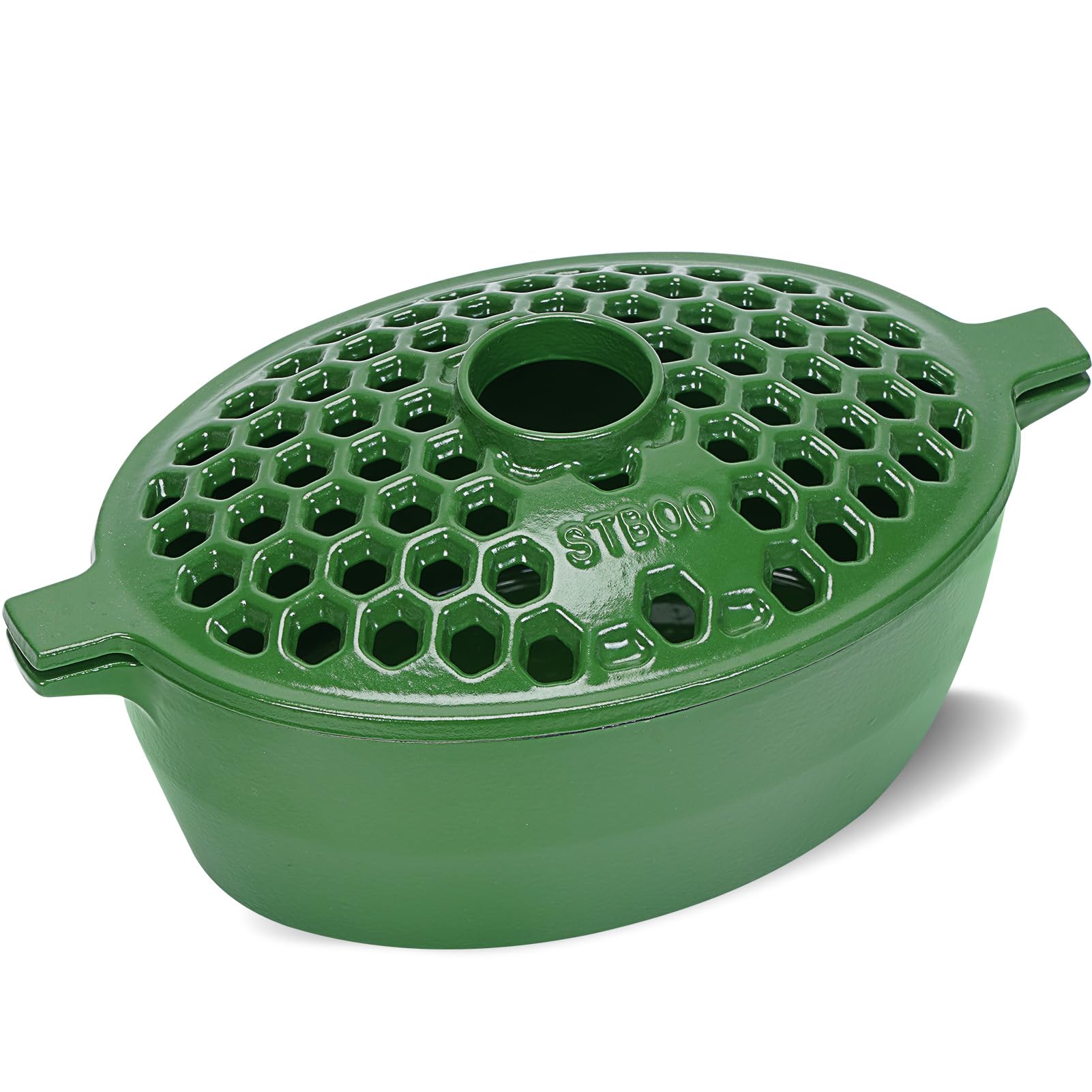 STBoo Wood Stove Steamer - 2.7 Quart Cast Iron Humidifier for Fireplace | Rust-Resistant Matte Finish Indoor Heating Pot | Decorative Bowl Cover Accessory for Home | Perfect for Winter Dry Air Relief & Cozy Fireplace Ambiance
