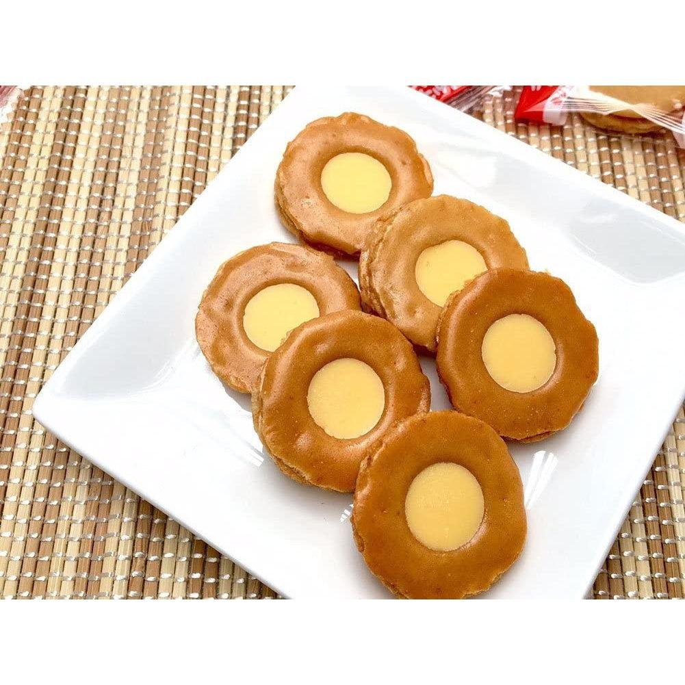 Premium Bourbon Cheese Okaki - Delicious Cheese Cream Filled Rice Crackers 85g - Perfect for Snacking, Parties & Gifts