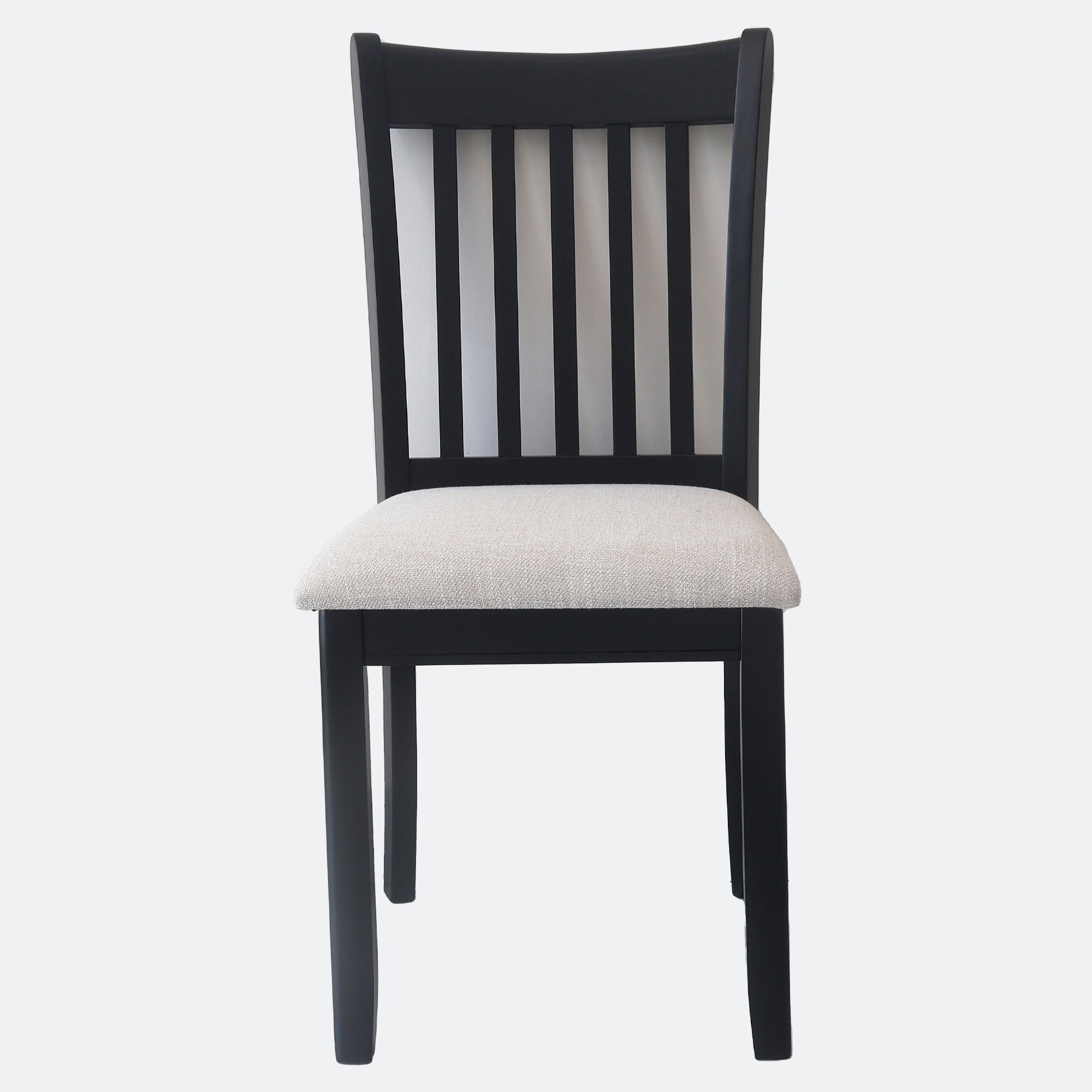 Black Finish Wooden Dining Chairs Set of 2 with Cushioned Seats - Modern Kitchen & Breakfast Room Furniture for Home Decor