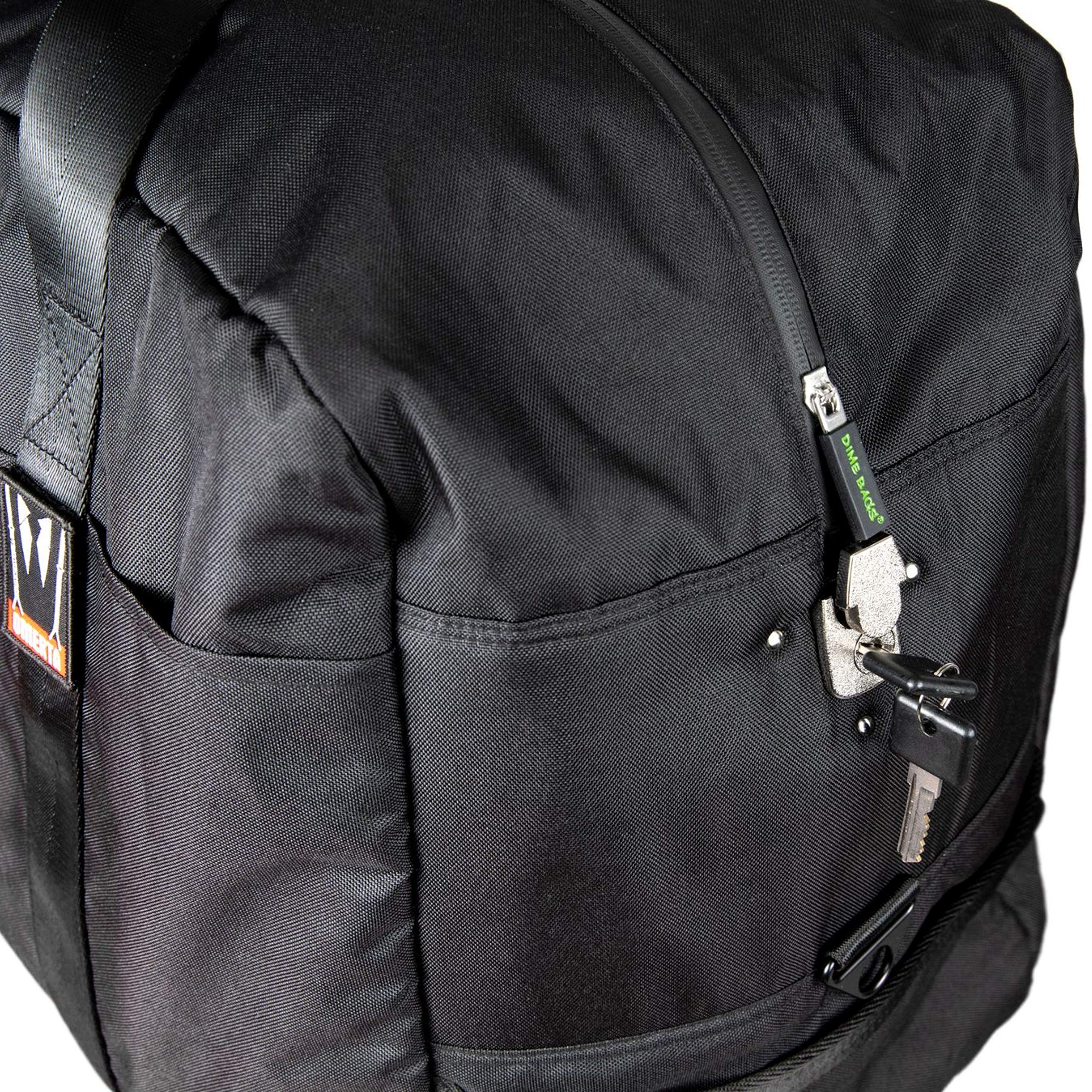 DIME BAGS Odor Proof Cleaner - Large Carbon-Lined Lockable Duffle Bag with Zipper for Travel, Gym & Storage (Black) | Smell Proof & Secure Storage Solution