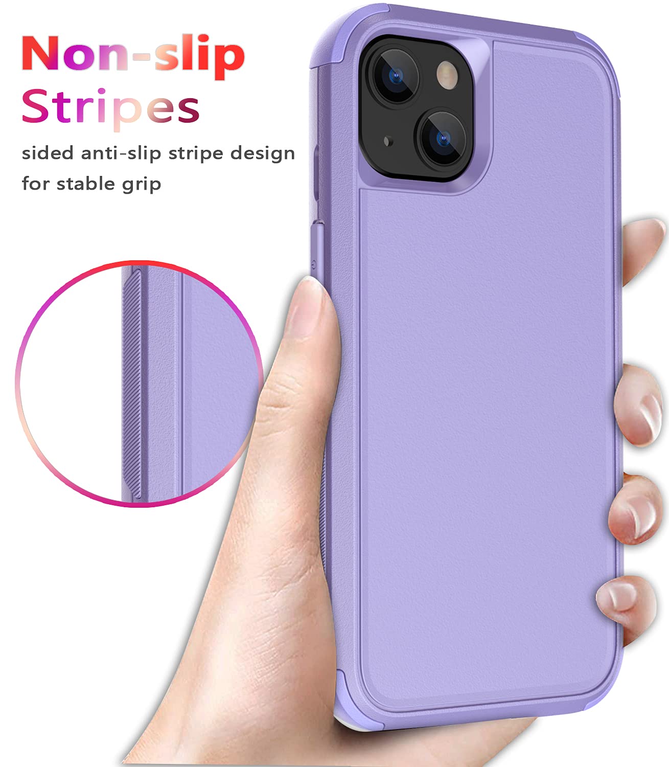 Shockproof Heavy Duty iPhone 13 Case - Military Grade Drop Proof & Dustproof Protection Cover for Apple iPhone 13 (Purple) | Perfect for Outdoor Adventures, Construction Work & Extreme Sports