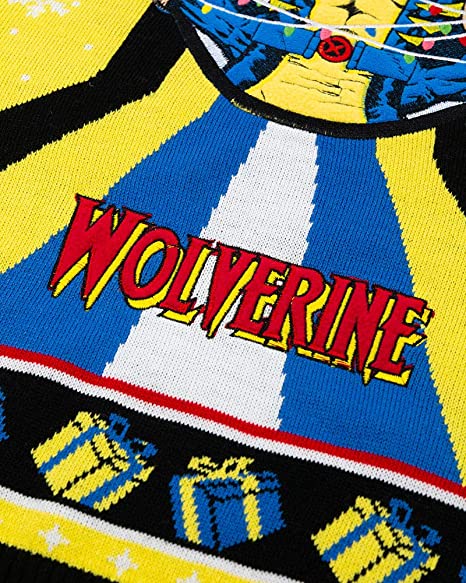 Marvel Wolverine Christmas Tree Lights Ugly Sweater - XS Size | Festive Holiday Party & Cosplay Outfit