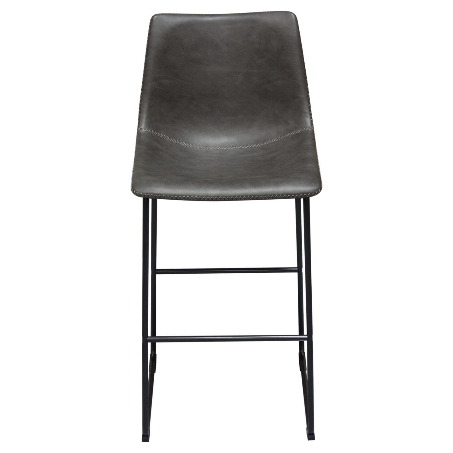 Premium Weathered Gray Diamond Bar Stools Set of 2 - Rustic Industrial Counter Height Stools for Kitchen Island, Bar & Dining Room - Heavy Duty Metal Frame & Comfortable Upholstered Seat