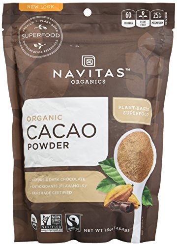 Navitas Organics Raw Organic Cacao Powder - 16oz | USDA Certified, Gluten-Free, Vegan Superfood for Baking, Smoothies & Healthy Desserts