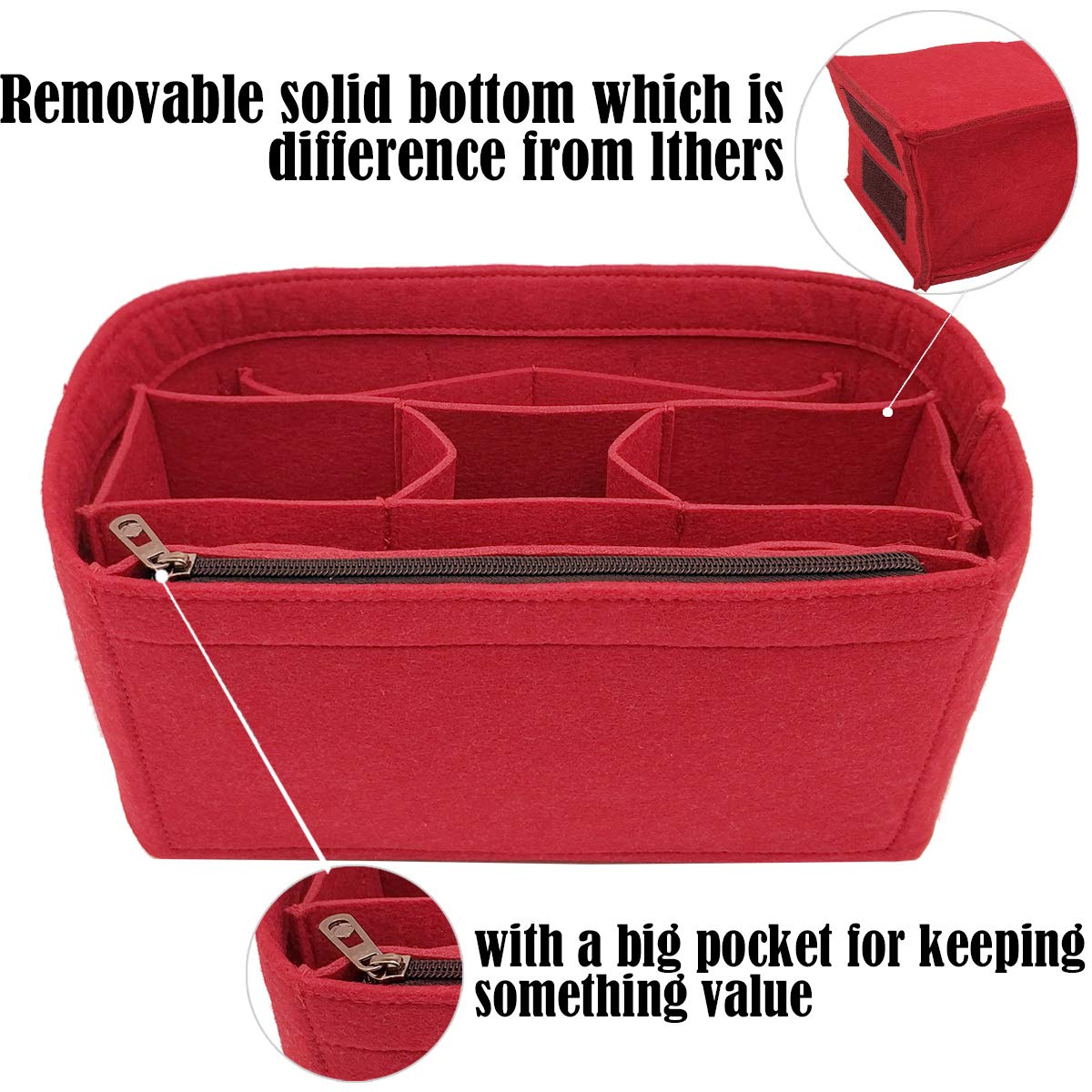 LEXSION Felt Purse Insert Organizer - Handbag Organizer for Speedy & Neverfull Bags | Perfect for Travel, Work & Daily Use