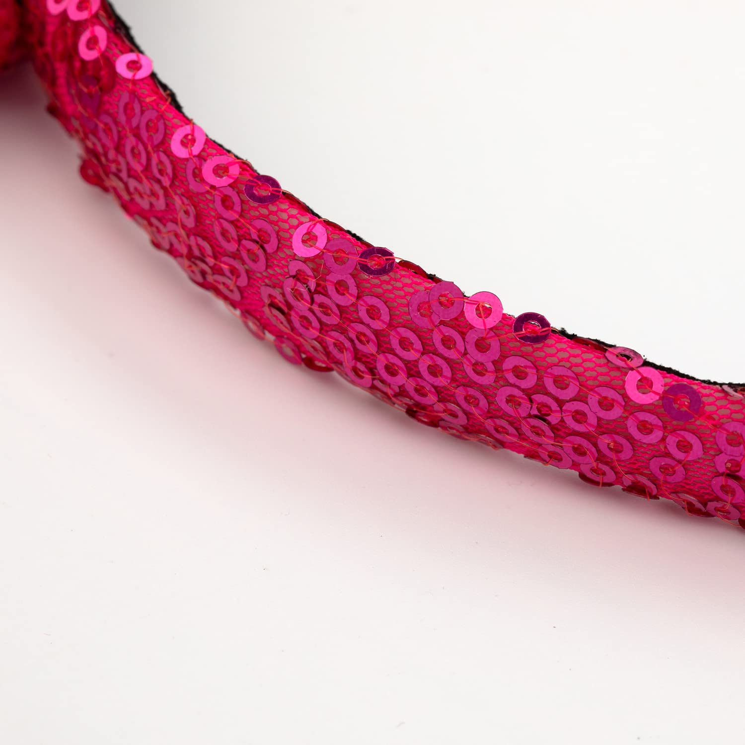 Foeran Shiny Glitter Mouse Ears Headband with Bow - Red/Pink Princess Party Hair Accessories for Women & Girls | Perfect for Disney Cosplay, Birthday Celebrations & Theme Park Visits