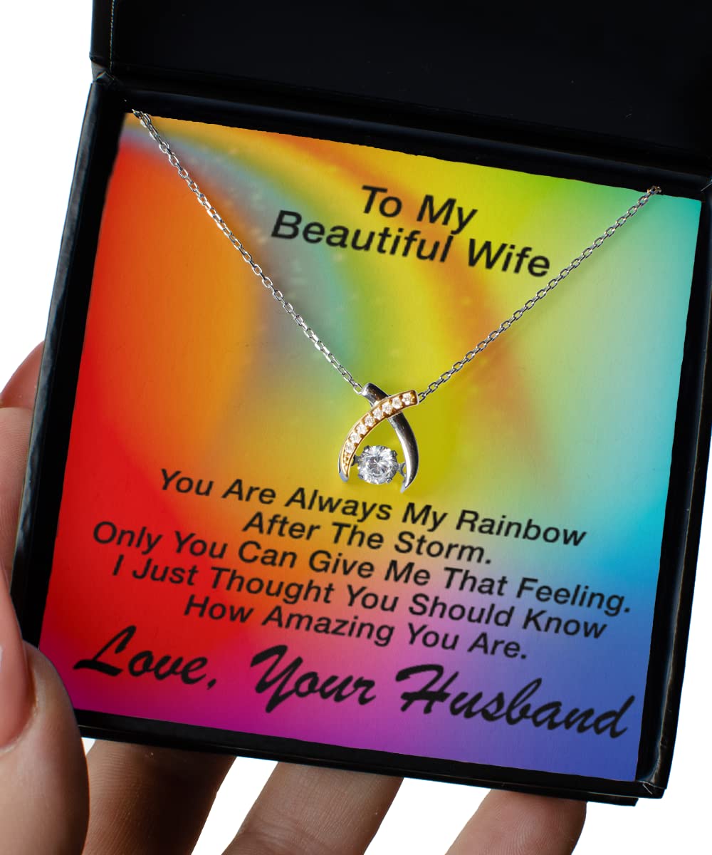 Beautiful Wishbone Dancing Necklace for Wife - Elegant Jewelry Gift for Christmas, Anniversary & Special Occasions | Perfect for Date Nights, Weddings & Romantic Surprises