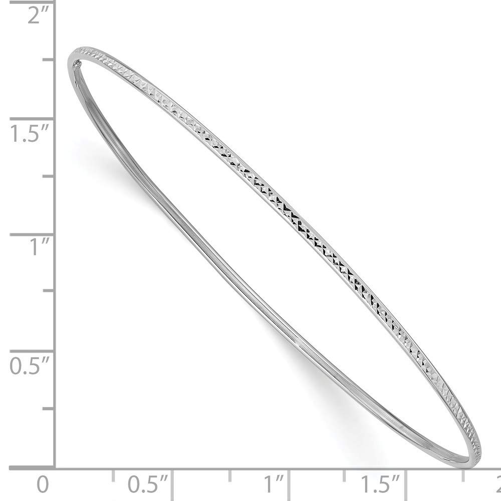 14K Yellow Gold & White Gold Diamond-Cut Slip-On Bangle Bracelet - 1.5mm Thin Dainty Cuff for Women - Elegant Stackable Jewelry for Everyday Wear, Parties & Special Occasions