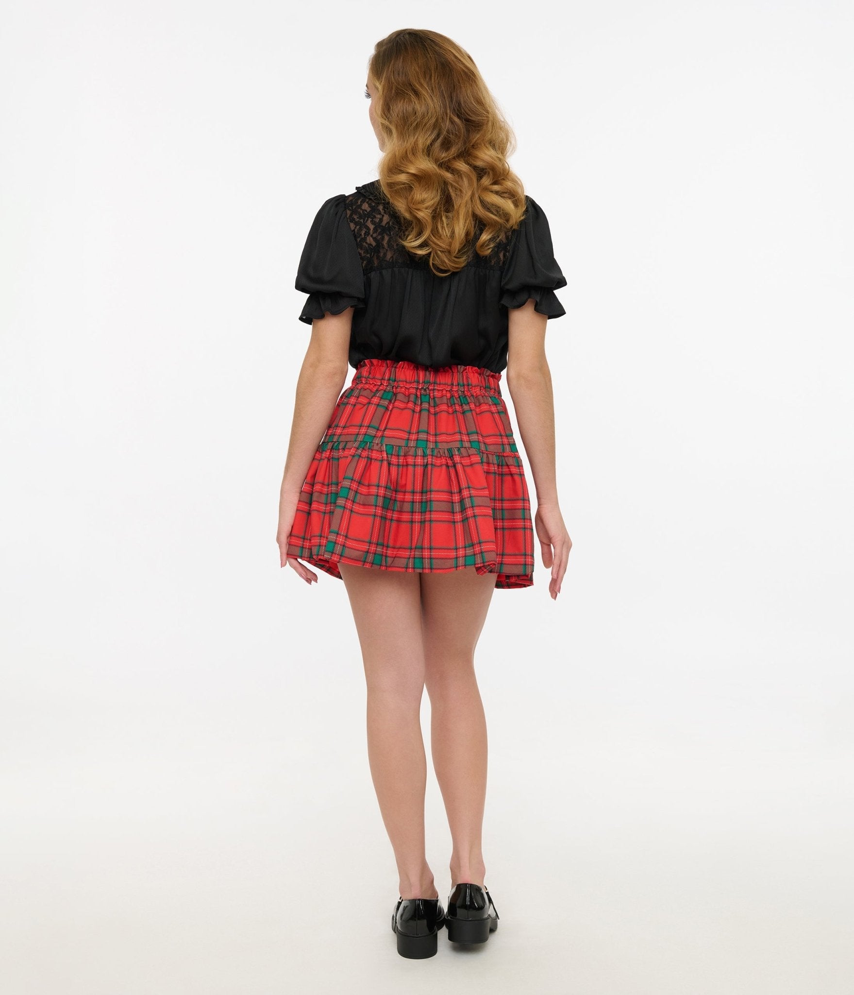 Stylish Red Plaid Bubble Mini Skirt for Women - Trendy A-Line Skirt for Casual Outfits, Parties & Date Nights