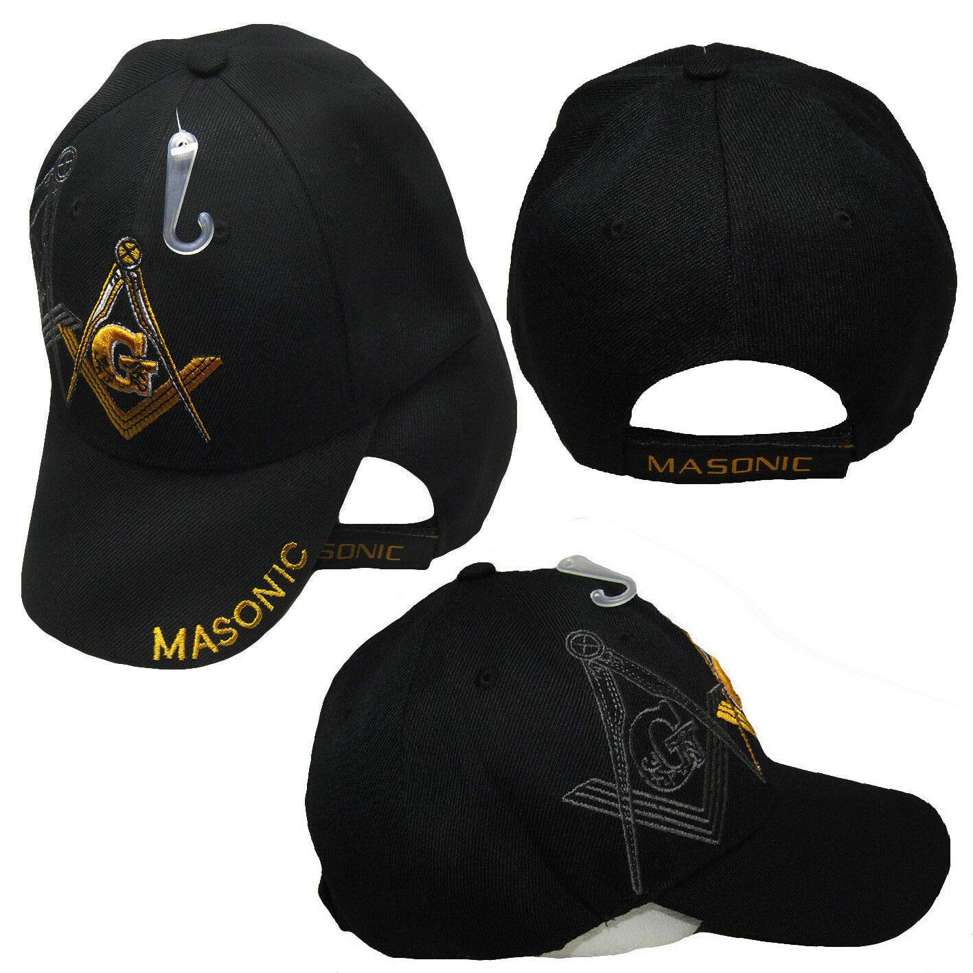 Freemason Lodge Hat - Black & Gold Embroidered Masonic Cap for Men | Perfect for Lodge Meetings, Ceremonies & Brotherhood Events