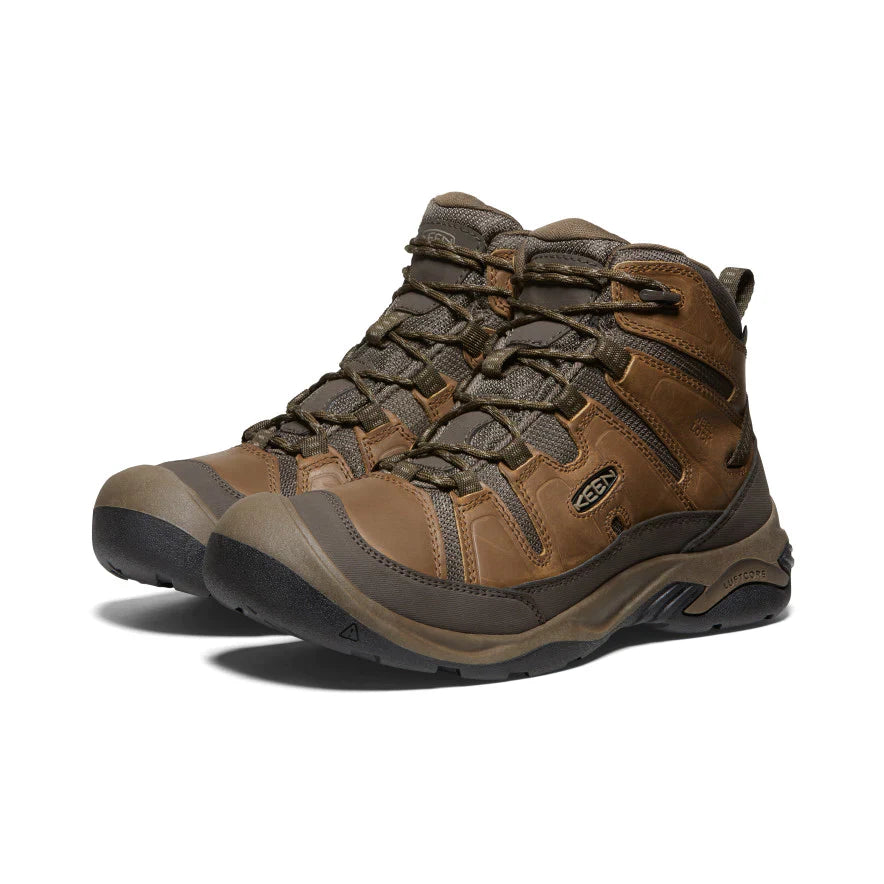 Men's Circadia Mid WP Wide Waterproof Hiking Boots in Bison/Brindle - Durable Outdoor Footwear for Trail Walking & Mountain Adventures