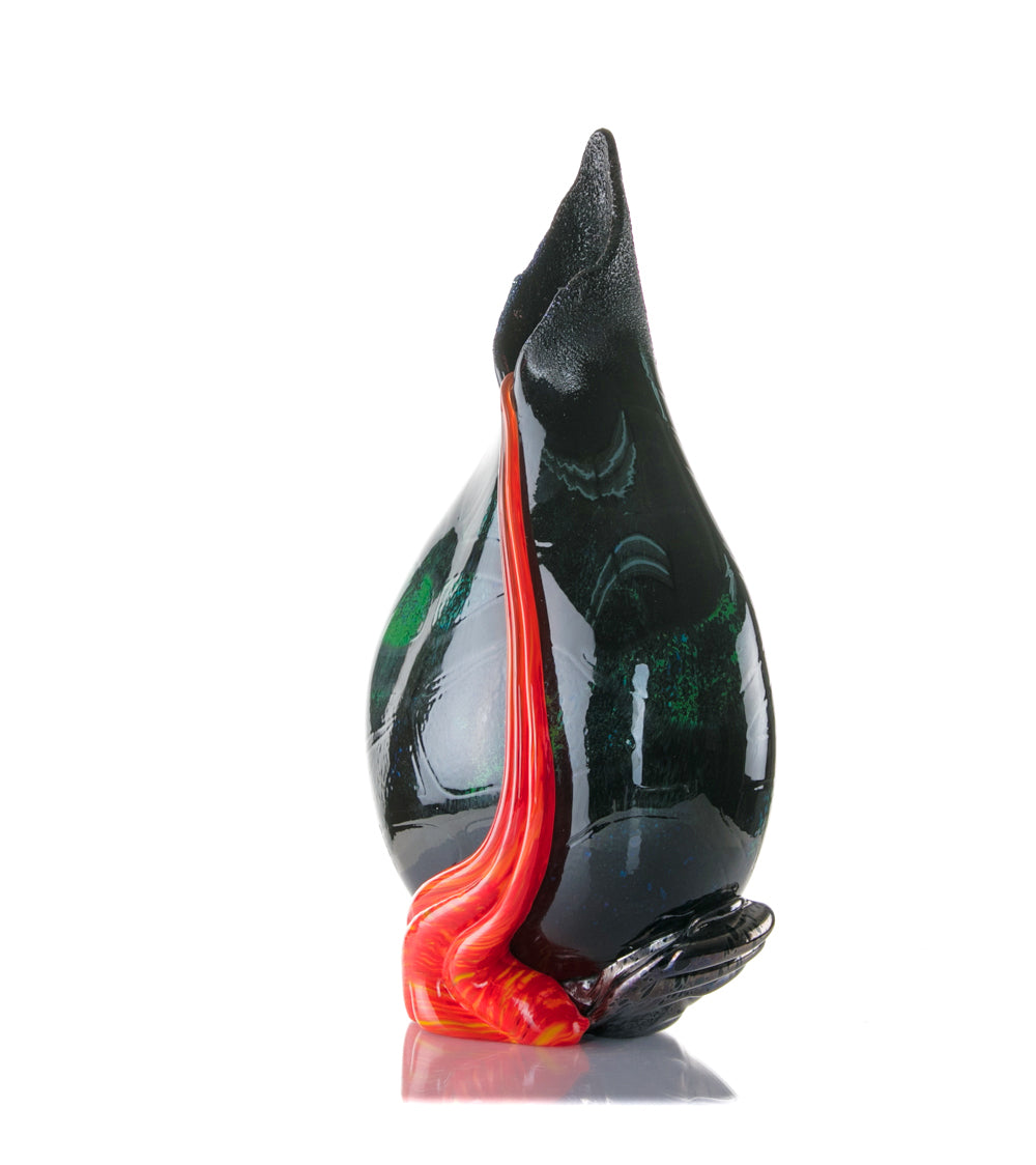 Daniel Moe Black Lava Trail 2 Glass Vessel - Modern Home Decor for Living Room, Office & Wedding Centerpieces