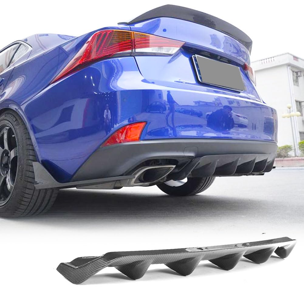 Carbon Fiber Rear Diffuser & Lower Bumper Lip Spoiler for Lexus IS300 IS350 (2017-2020) - F Sport & Base Sedan - Premium Body Kit Upgrade - Perfect for Car Enthusiasts & Street Racing