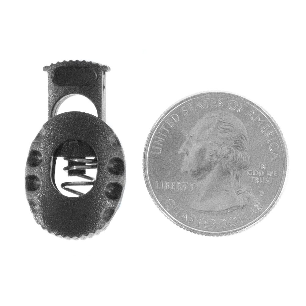 500 Pack Black Turtle Cord Locks - Heavy Duty Plastic Drawstring Toggle Switch with Strong Springs for Backpacks, Hoodies & Outdoor Gear