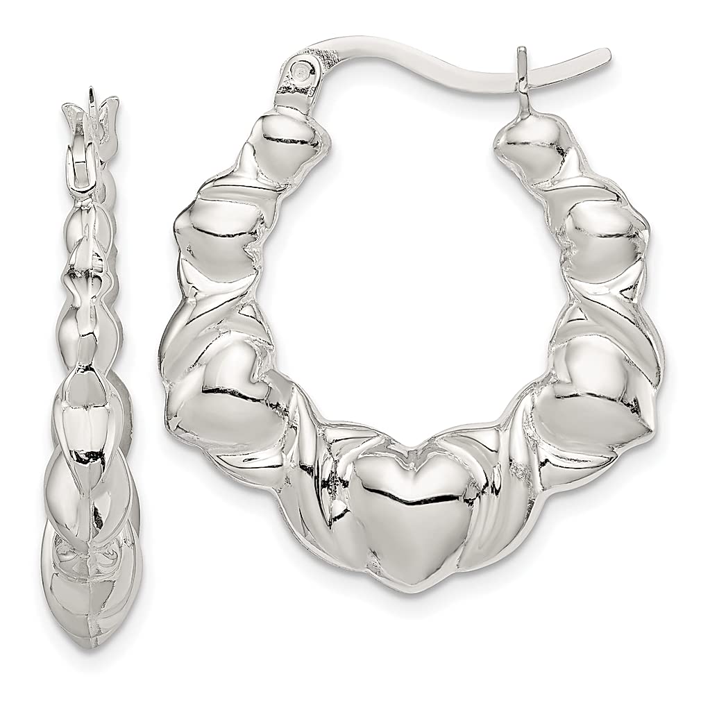 925 Sterling Silver Heart Scalloped Hoop Earrings for Women - Dainty Love Jewelry Set, Valentine's Day Gift for Her - Perfect for Date Nights, Anniversaries & Special Occasions