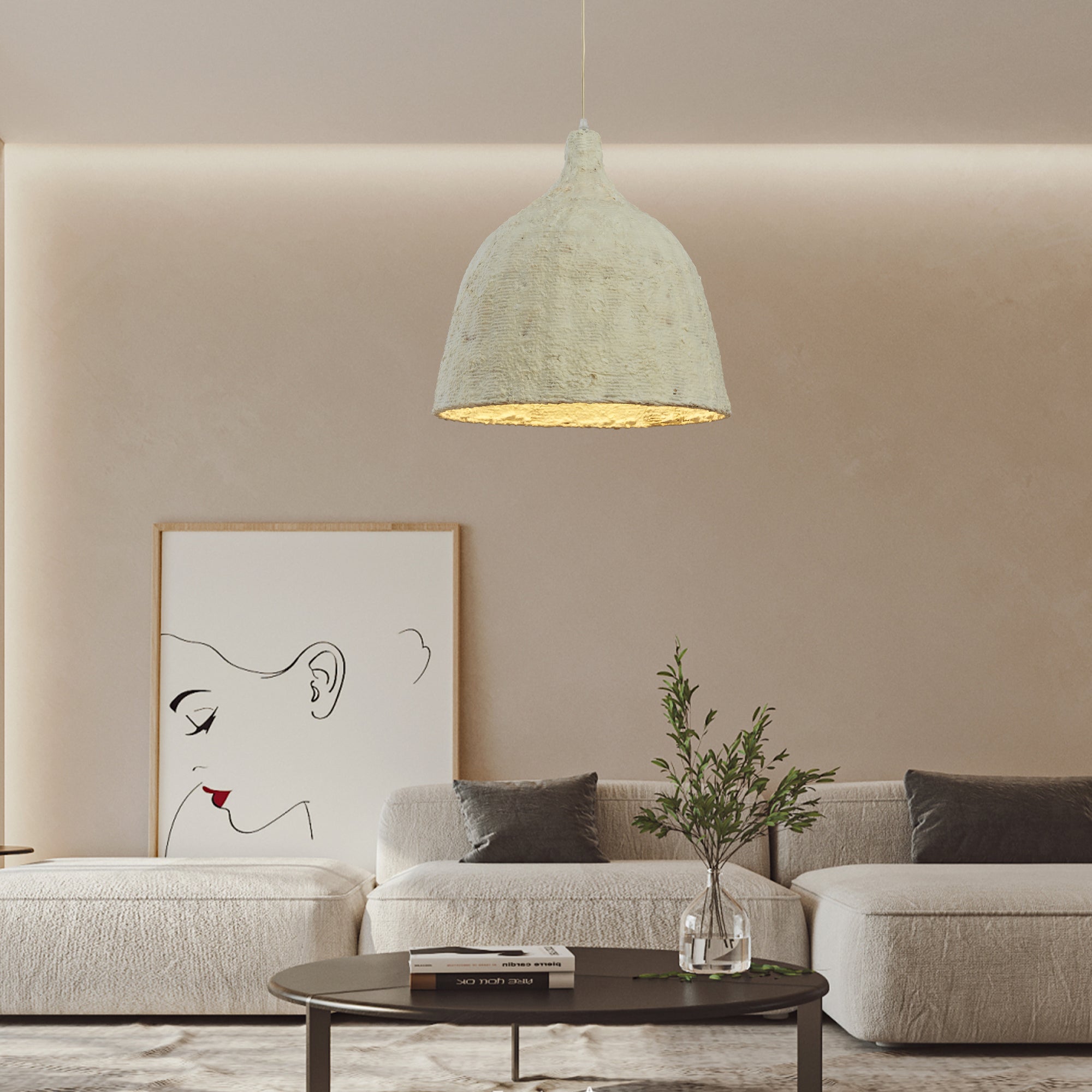 Elena Modern Dome Pendant Light - Stylish Ceiling Hanging Lamp for Living Room, Bedroom, Dining Room & Kitchen - Perfect for Home Decor and Interior Lighting