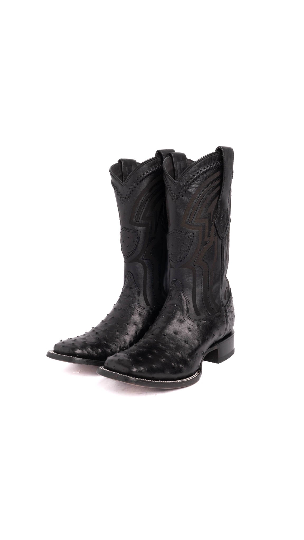 Premium Ostrich Leather Wild West Square Toe Cowboy Boots for Men - Western Style Riding & Country Fashion (Perfect for Rodeo, Line Dancing & Outdoor Adventures)