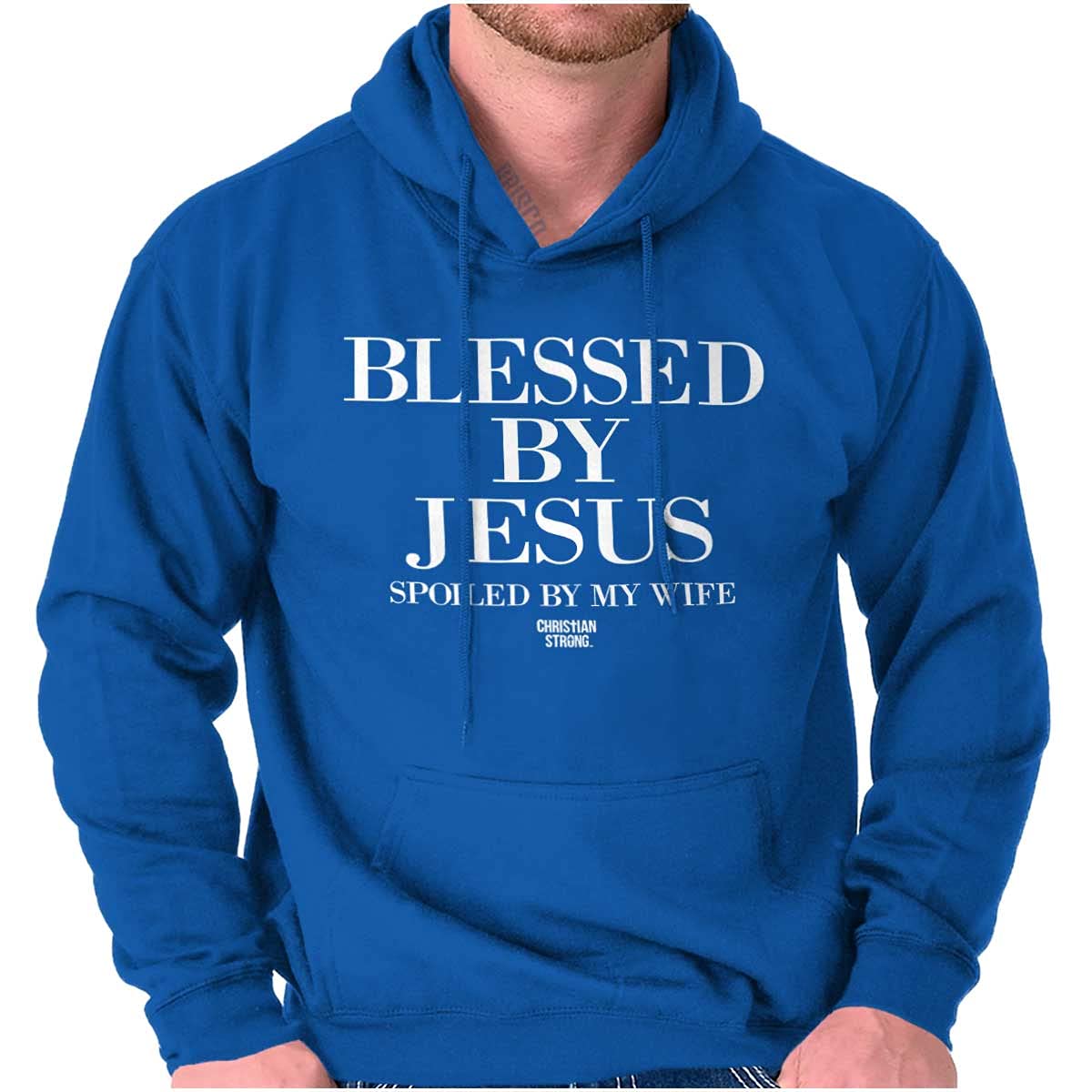 Blessed By Jesus Spoiled By Wife Hoodie - Christian Strong Sweatshirt for Women & Men - Perfect for Church, Bible Study & Casual Wear