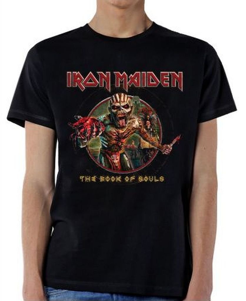 Iron Maiden Book of Souls Eddie Graphic T-Shirt | Official Band Merchandise | Vintage Rock Tee for Concerts & Casual Wear
