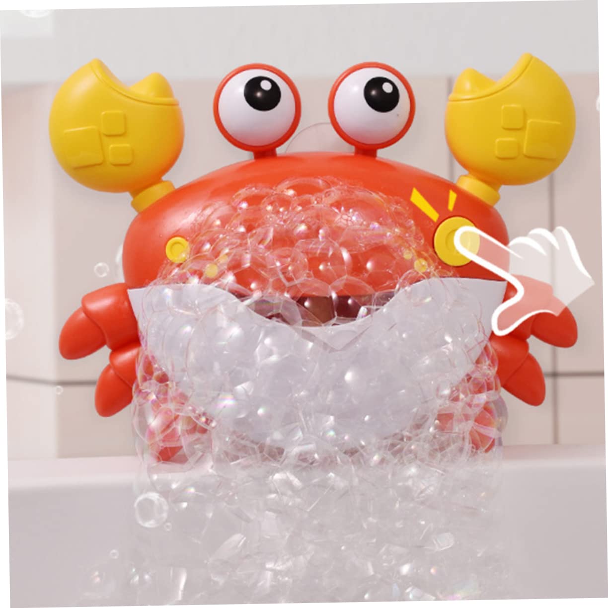 VICASKY 3-Piece Crab Bath Toys Set - Bubble Blower & Shower Toys for Kids, Fun Bathtime Playtime, Durable Plastic Bath Toys for Toddlers (Red) - Perfect for Bubble Baths, Pool Parties & Sensory Play