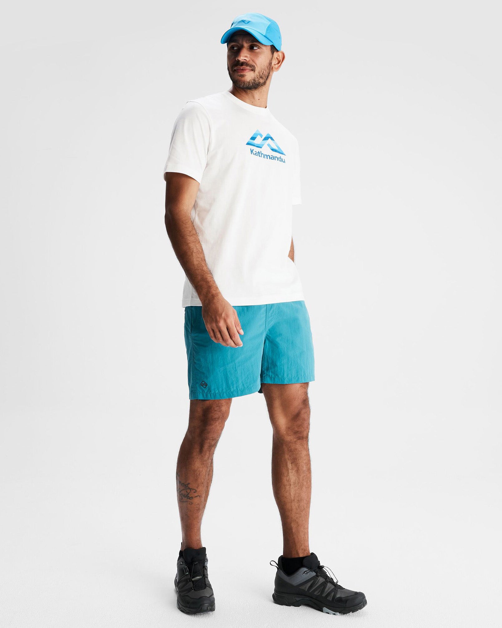 Organic Cotton Men's Logo Fill T-Shirt - White | Comfortable Casual Wear for Everyday & Gym