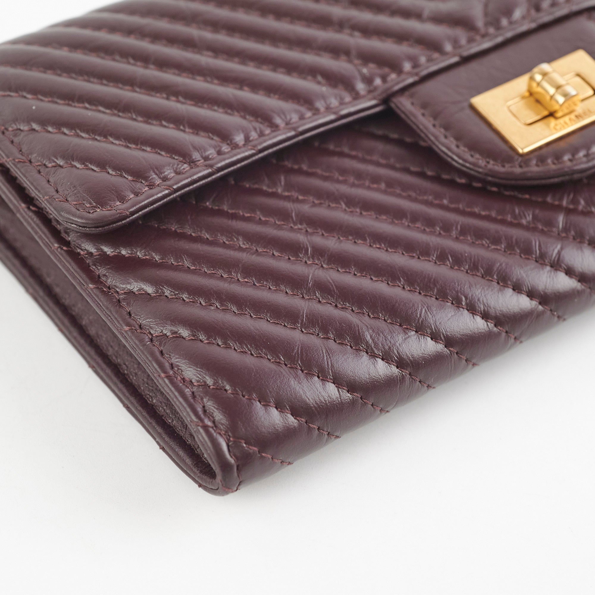 Chanel Reissue 2.55 Long Wallet in Burgundy Leather - Luxury Designer Wallet for Women, Perfect for Everyday Use & Special Occasions