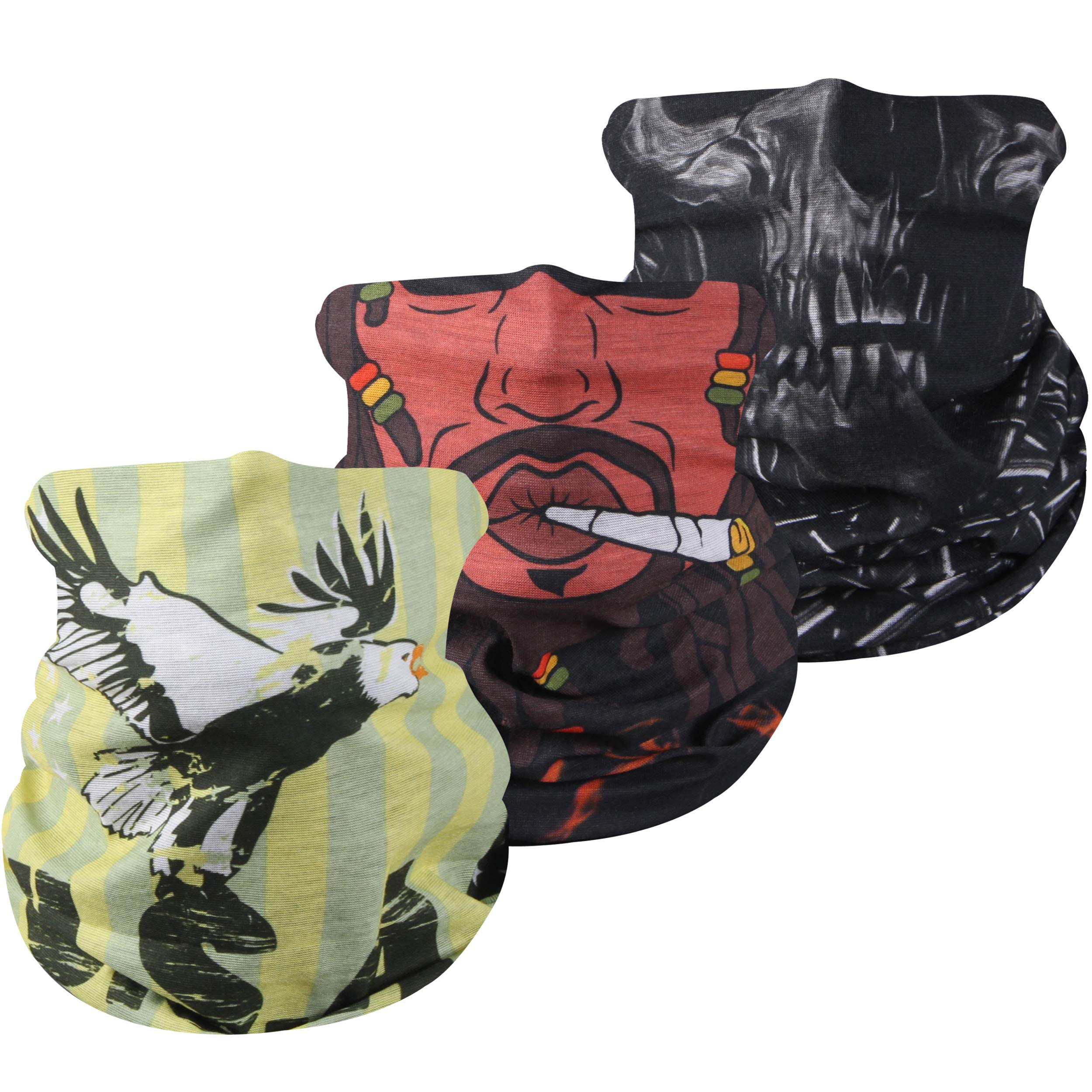 3-Pack UV Protection Neck Gaiter Scarf - Breathable Face Mask, Bandana & Headband for Outdoor Activities, Running, Cycling & Hiking