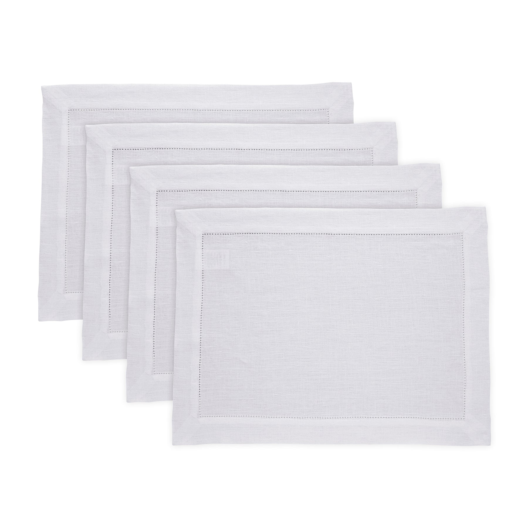 Sonoma Hemstitch Placemats Set of 4 - Premium Cotton Table Mats for Dining - Perfect for Dinner Parties, Holiday Meals & Home Decor