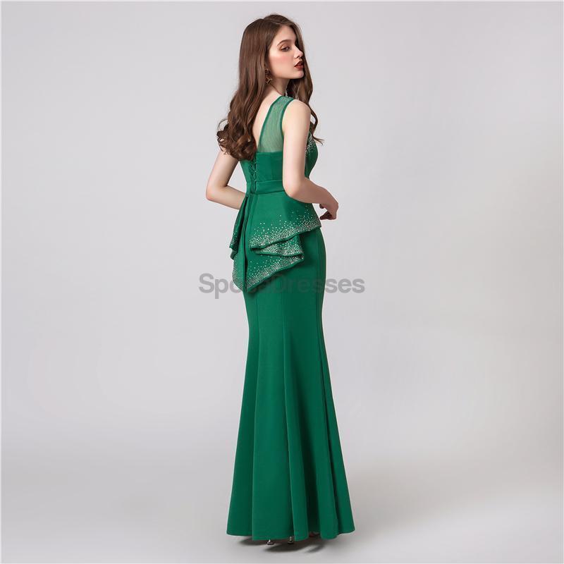 Elegant Scoop Neck Emerald Green Mermaid Evening Prom Dress for Women - Formal Gown for Homecoming, Ball, Party, Wedding | Style 12103