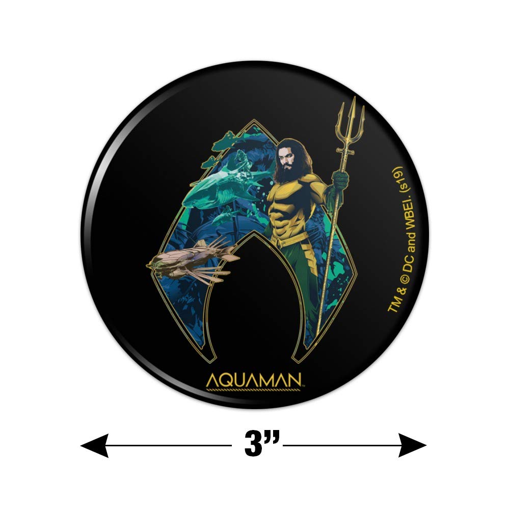 Aquaman Movie Atlantis Logo Refrigerator Magnet - Decorative Fridge Magnet for Kitchen, Office & Dorm - Perfect for DC Fans & Superhero Lovers