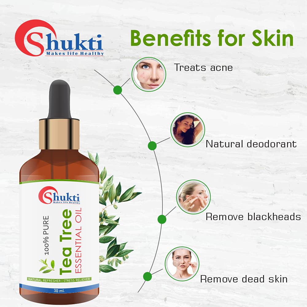 Pure Tea Tree Essential Oil for Skin, Hair, Acne & Dandruff Treatment - 30ml | Natural Remedy for Blemishes, Scalp Care & Face Cleansing | Perfect for Aromatherapy, DIY Beauty & First Aid
