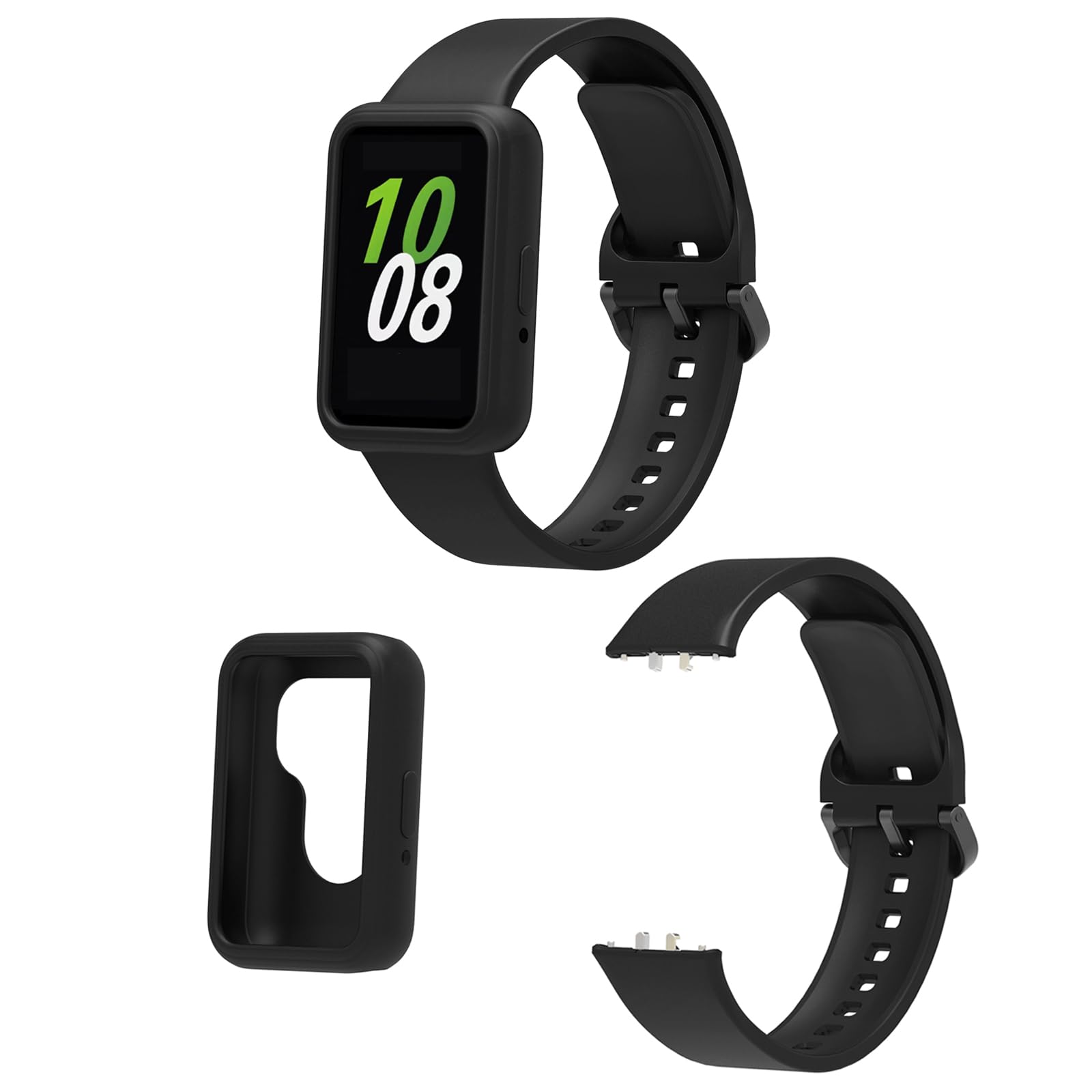 Samsung Galaxy FIT3 Protective Case with Band - Sport Silicone Rugged Bumper Cover for Samsung Galaxy FIT 3 Smartwatch - Shockproof & Scratch Resistant for Women & Men - Perfect for Running, Gym Workouts & Outdoor Activities