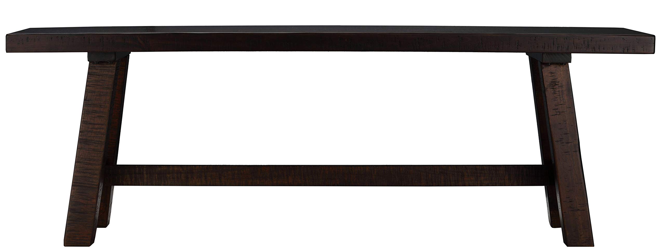 Cortesi Home Figi Dining Bench - Rustic Solid Wood Kitchen Bench with Backrest - Perfect for Farmhouse, Dining Room, and Kitchen Seating